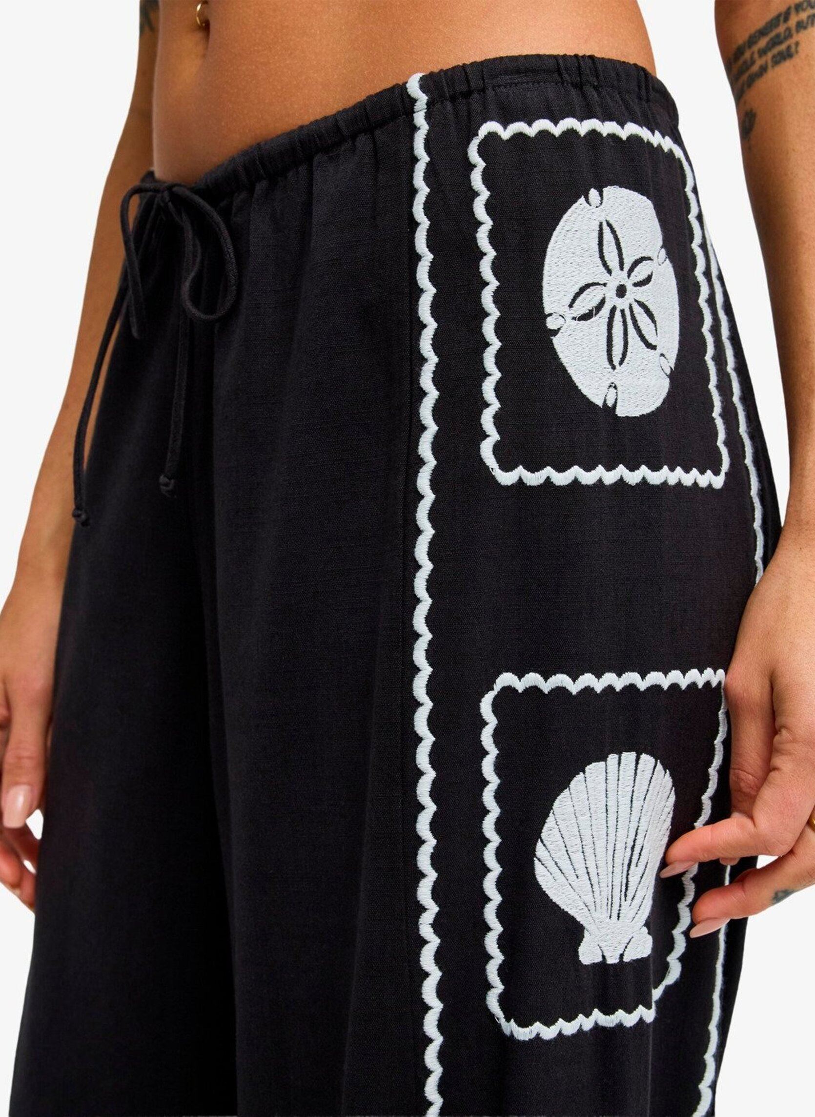 Weite Hosen Sea Side Dreamer Pnt damen schwarz Billabong Weite Hosen Sea Side Dreamer Pnt damen schwarz Black Sands