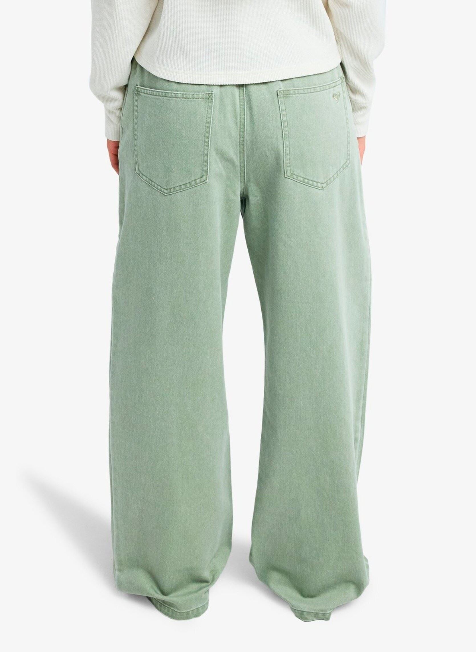 Wijde broeken Saltwater Color Mid dames groen Roxy Wijde broeken Saltwater Color Mid dames groen OIL GREEN