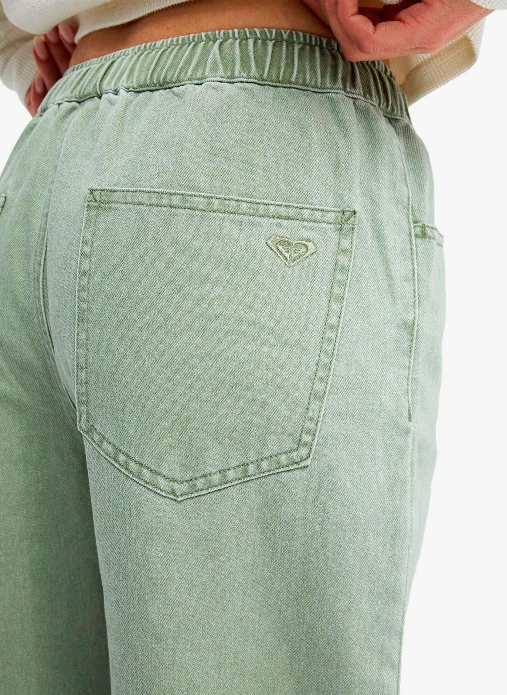 Wijde broeken Saltwater Color Mid dames groen Roxy Wijde broeken Saltwater Color Mid dames groen OIL GREEN
