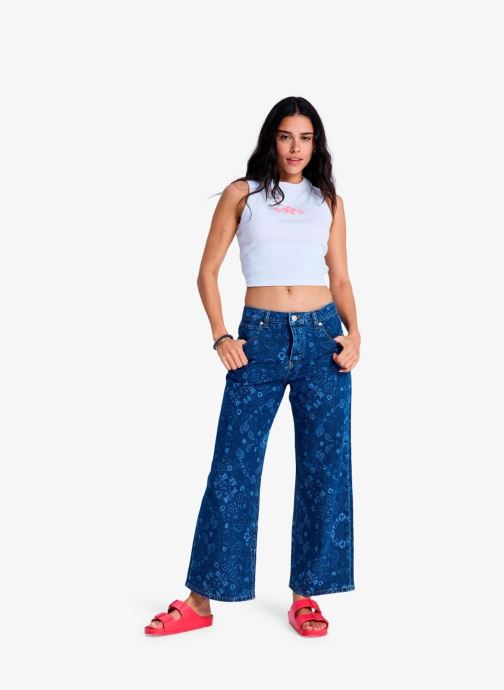Roxy Wijde jeans / Flared Jeans Boogie Night Mid Ocean Blue dames blauw