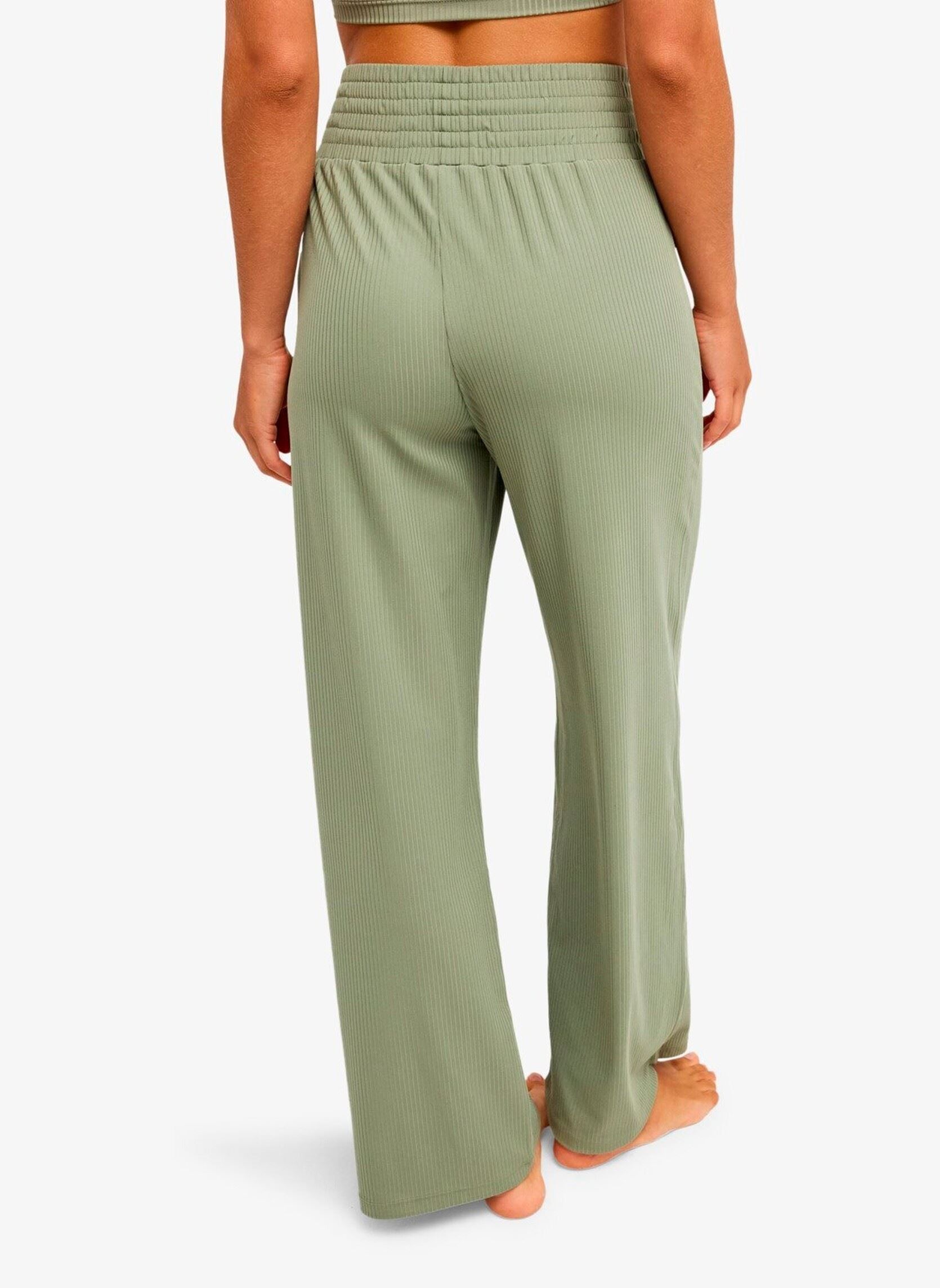 Bas de jogging Rise & Vibe Rib Smoked Pants femme vert Roxy Bas de jogging Rise & Vibe Rib Smoked Pants femme vert OIL GREEN