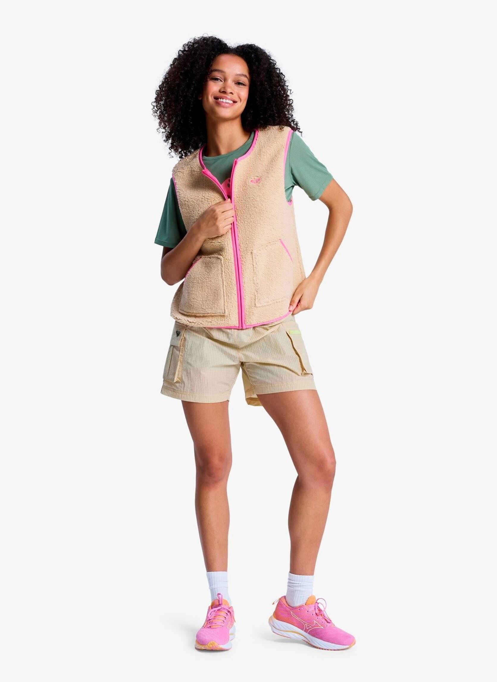 Vestes polaires Boundless Spirit Easy Vest femme beige Roxy Vestes polaires Boundless Spirit Easy Vest femme beige PEBBLE
