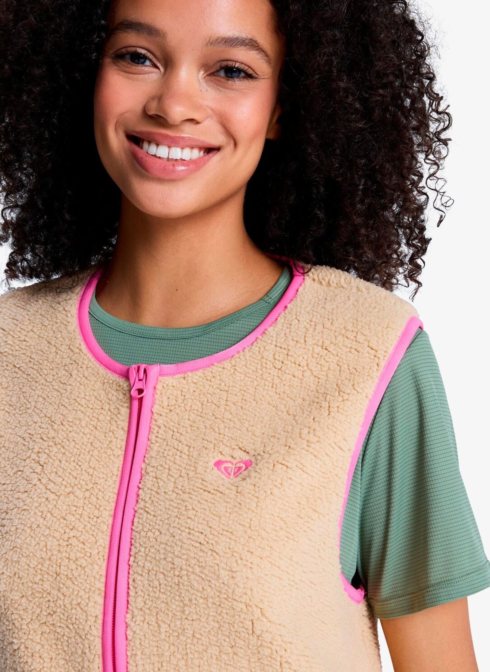 Vestes polaires Boundless Spirit Easy Vest femme beige Roxy Vestes polaires Boundless Spirit Easy Vest femme beige PEBBLE