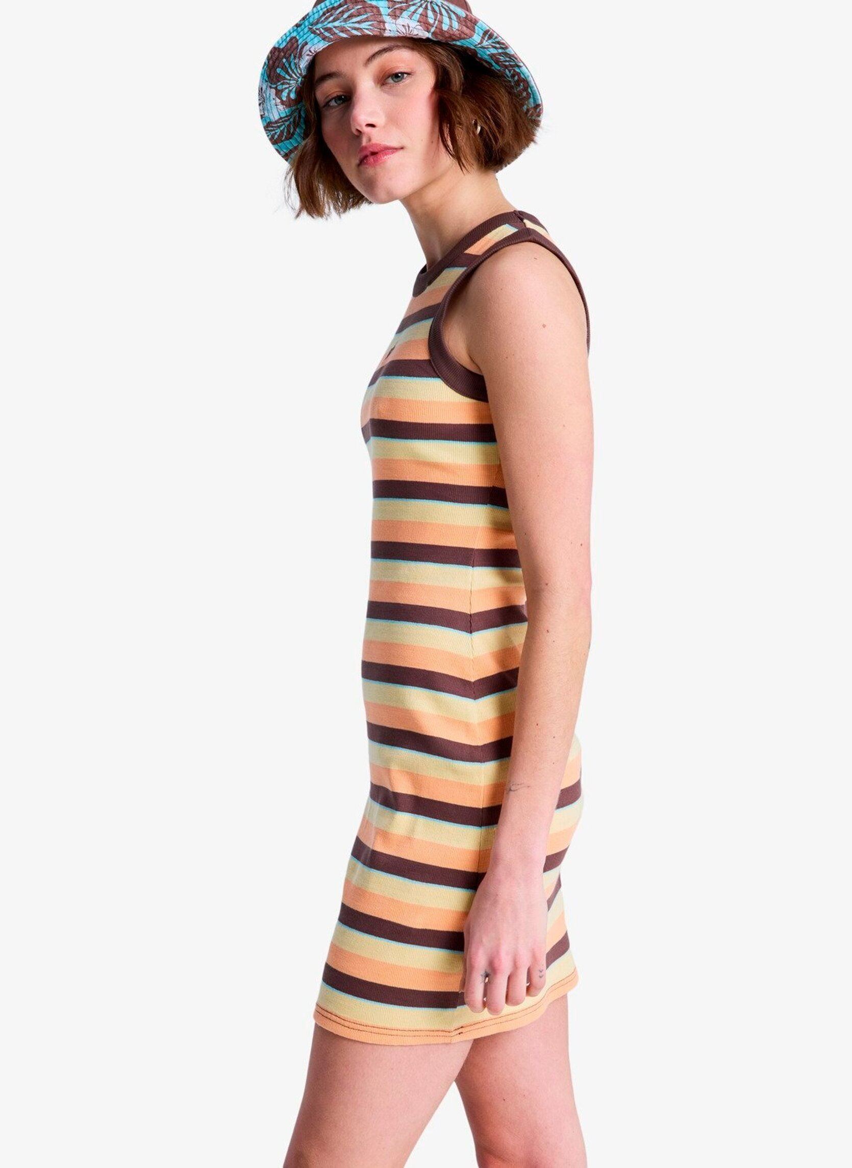 Jurken Iconic Days Dress Stripes dames meerkleurig Roxy Jurken Iconic Days Dress Stripes dames meerkleurig French Roast Hey Day Stripe