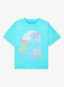 Tee-shirts manches courtes Eveoversize Washed fille bleu