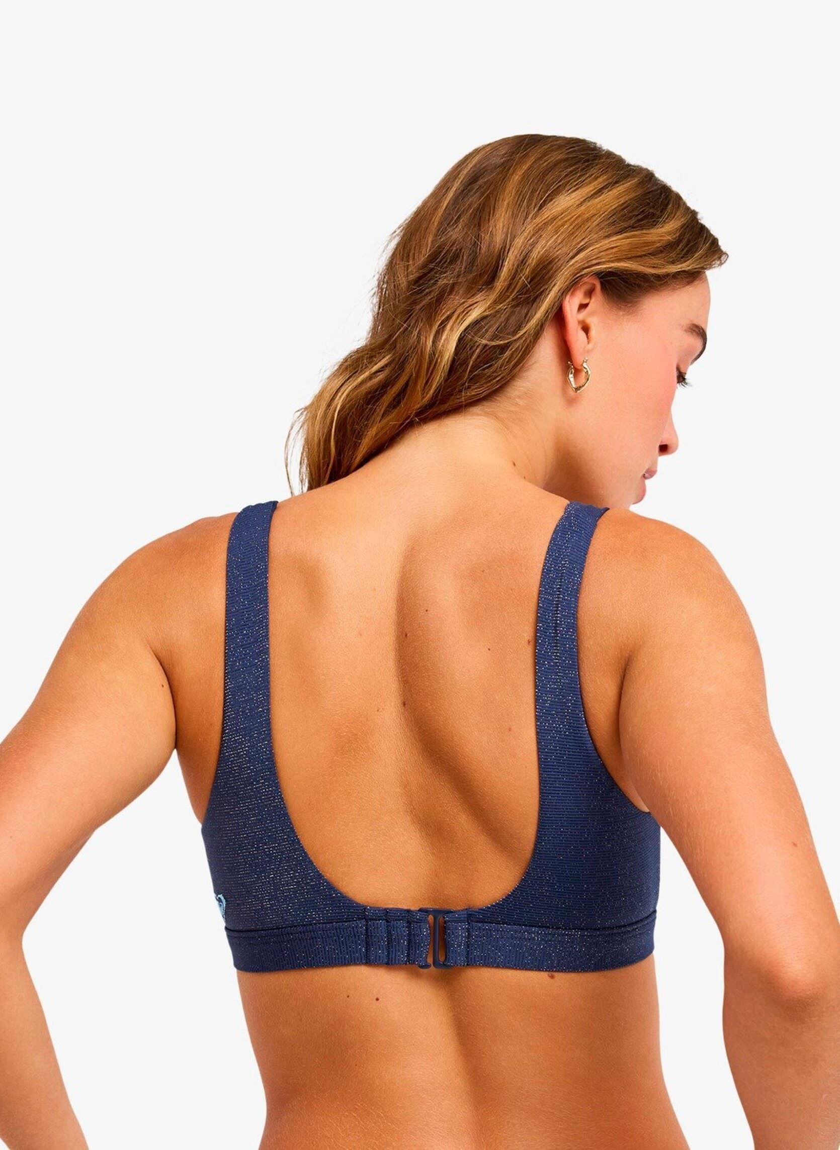 Sport-beha bikinitops Roxy Shine Elongated Bra dames blauw Roxy Sport-beha bikinitops Roxy Shine Elongated Bra dames blauw MOOD INDIGO
