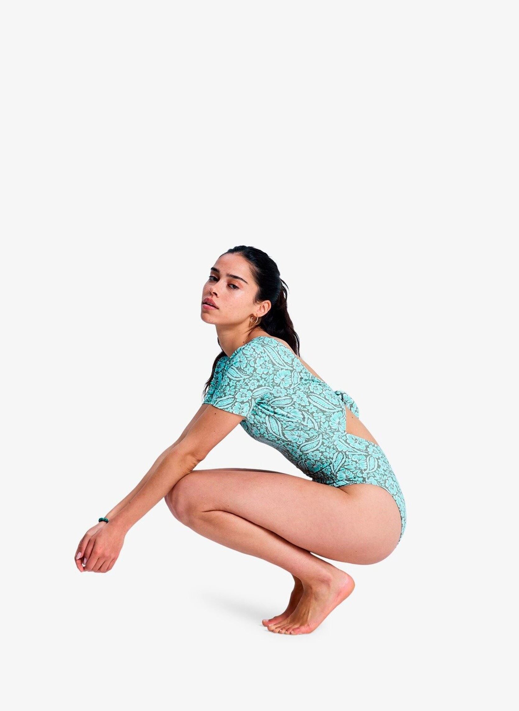 Badpak Sun Babe Ss Onesie dames blauw Roxy Badpak Sun Babe Ss Onesie dames blauw OIL GREEN WILDSIDE PAISLEY