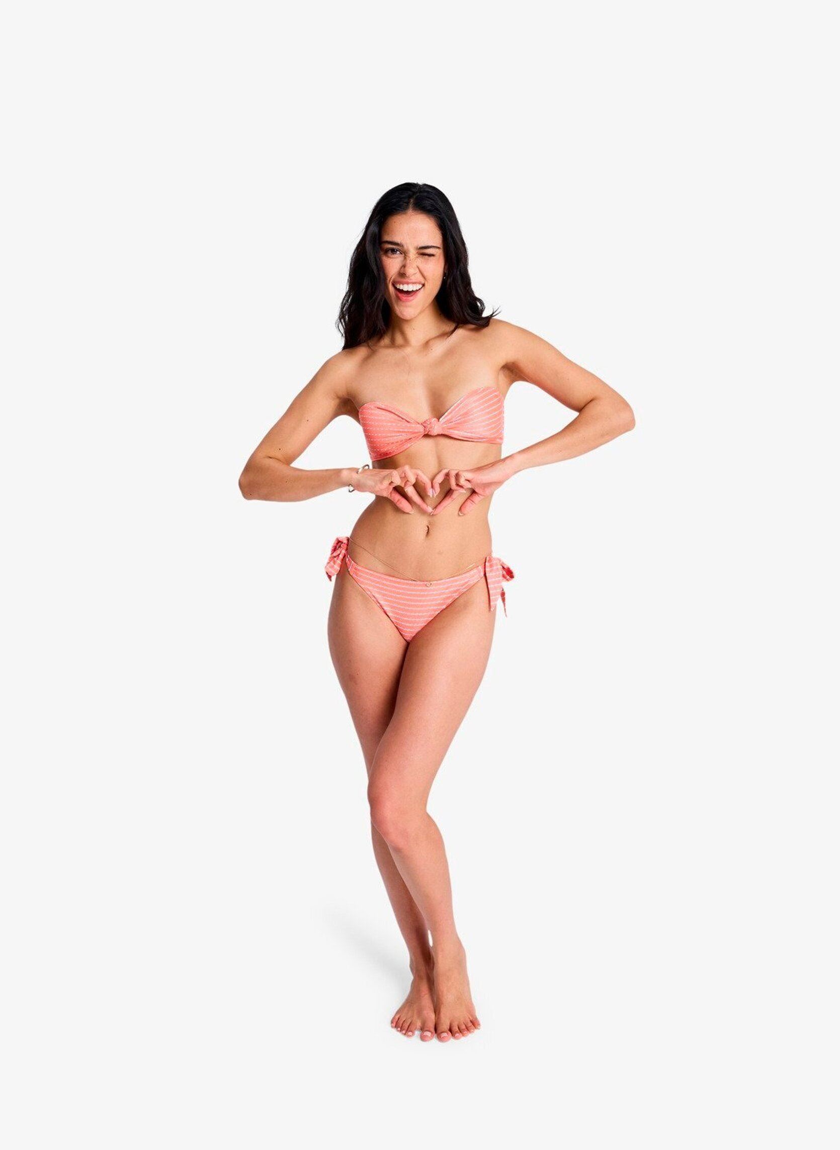 Bandeau-Bikinioberteile Wavy Baby Bandeau damen orange Roxy Bandeau-Bikinioberteile Wavy Baby Bandeau damen orange Camellia