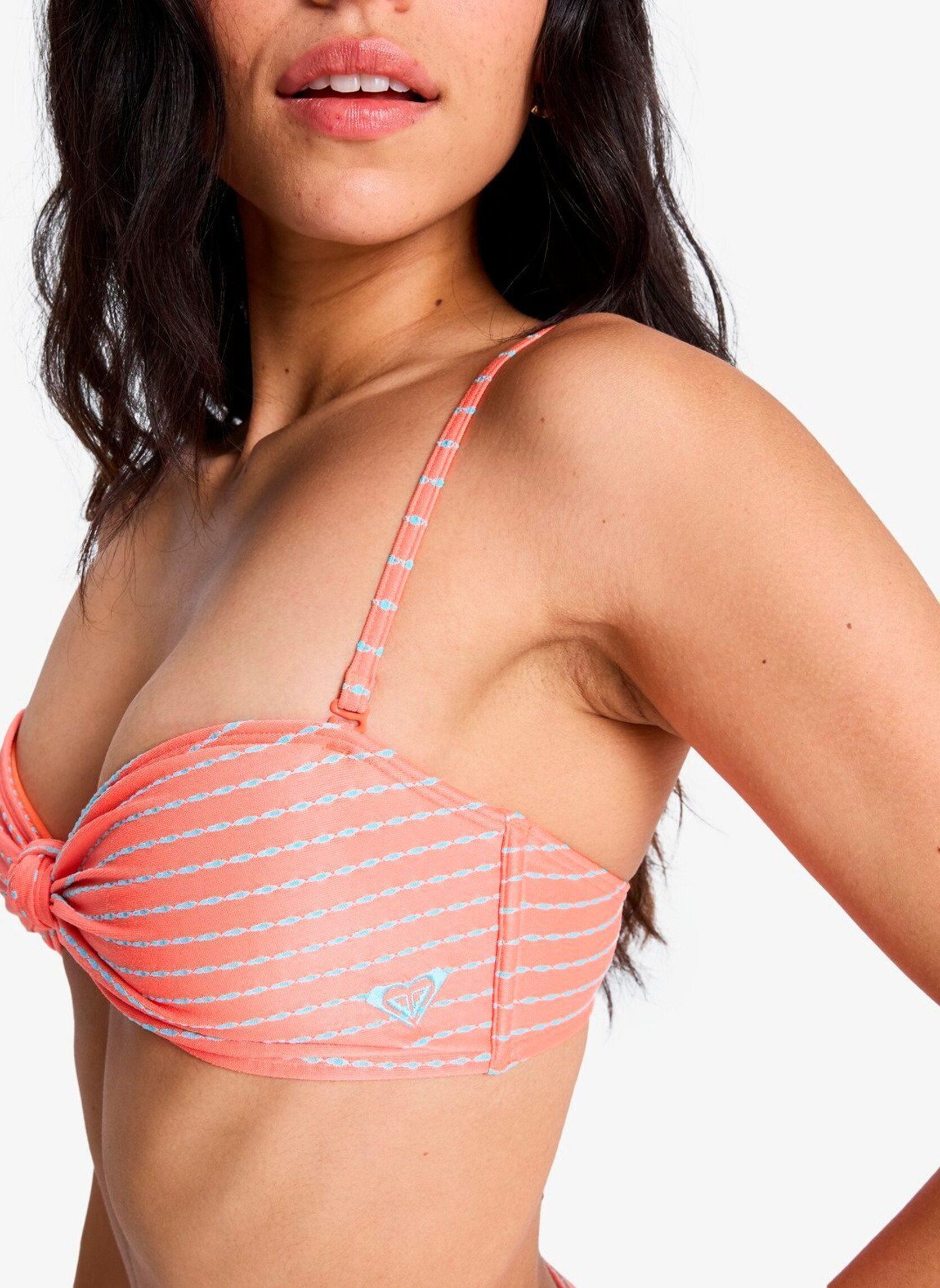 Bandeau-Bikinioberteile Wavy Baby Bandeau damen orange Roxy Bandeau-Bikinioberteile Wavy Baby Bandeau damen orange Camellia