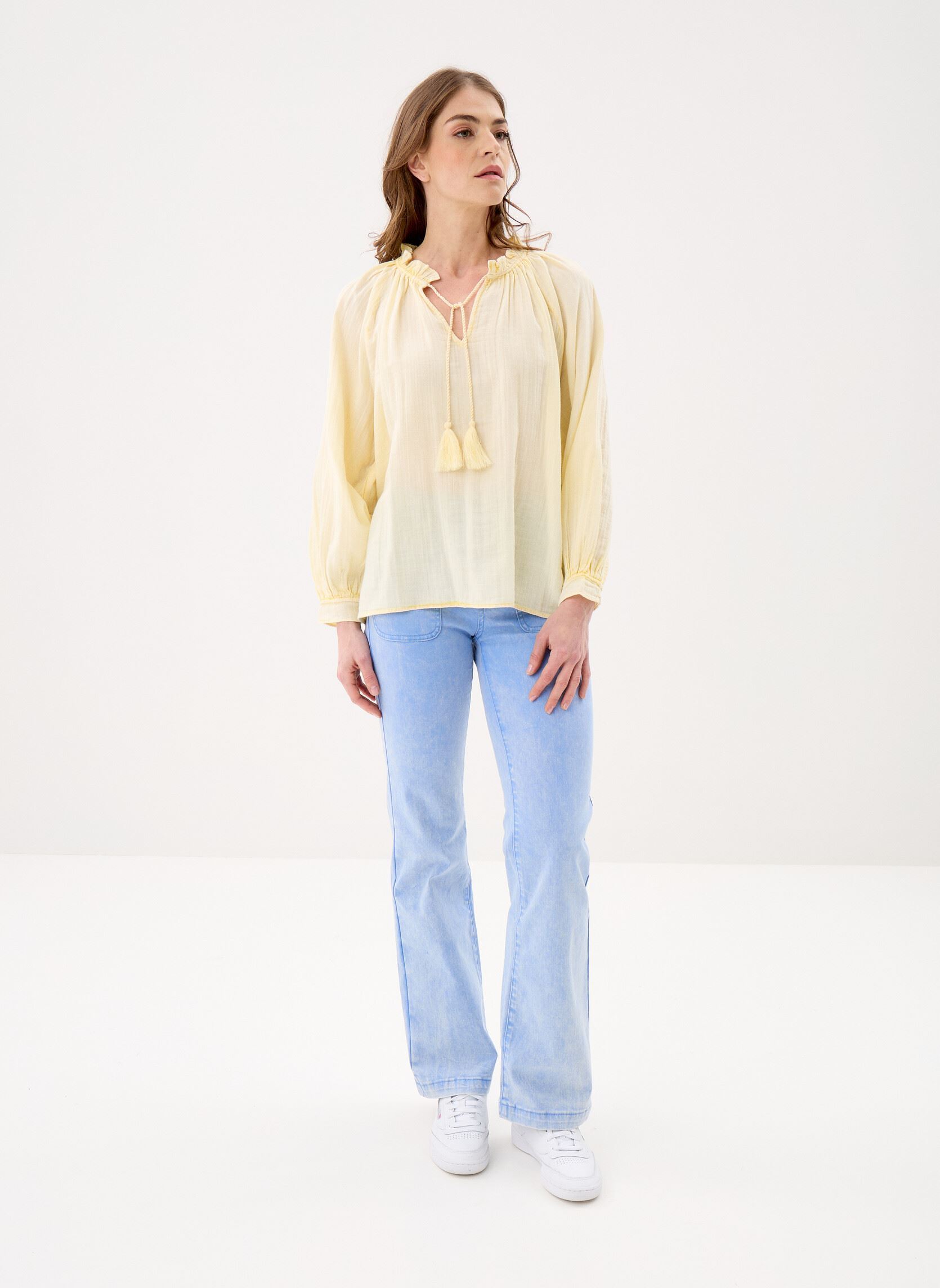 Langarm-Blusen Briska damen gelb La Petite Etoile Langarm-Blusen Briska damen gelb JAUNE