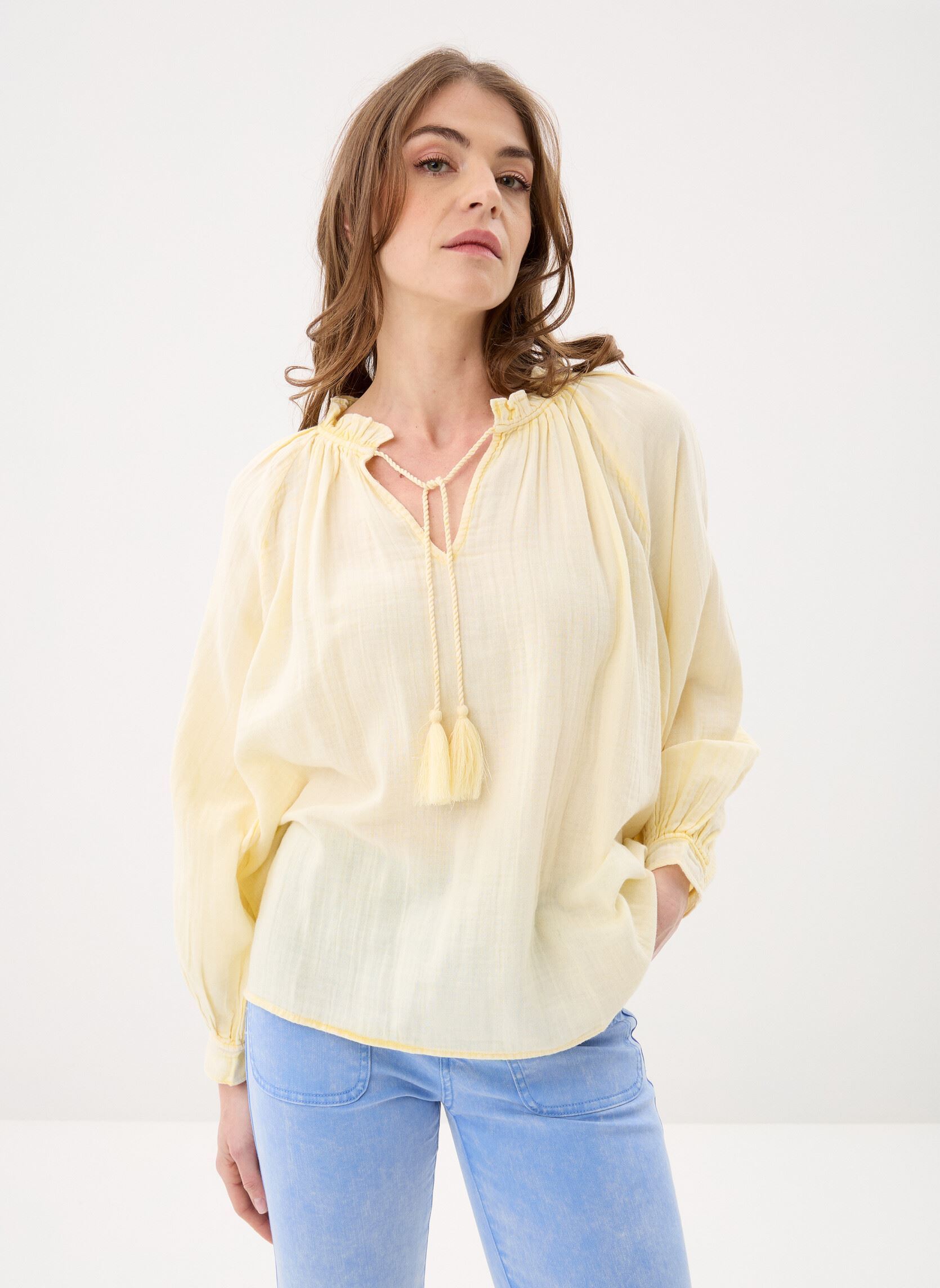 Langarm-Blusen Briska damen gelb La Petite Etoile Langarm-Blusen Briska damen gelb JAUNE