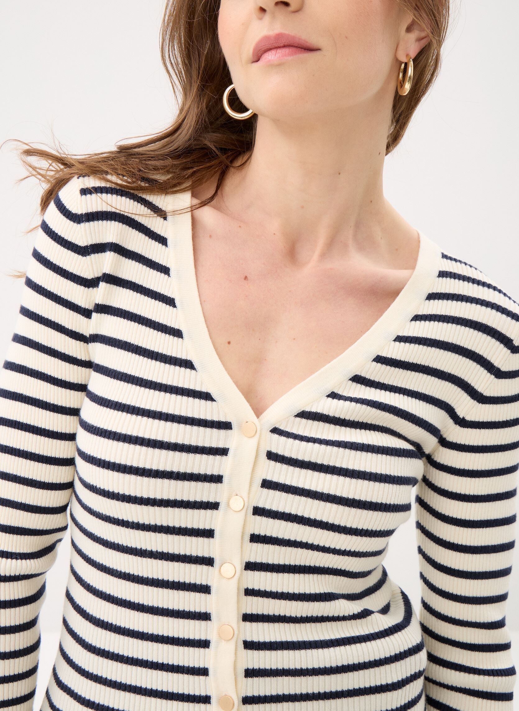 Gilets Moty femme blanc La Petite Etoile Gilets Moty femme blanc Ecru/Marine
