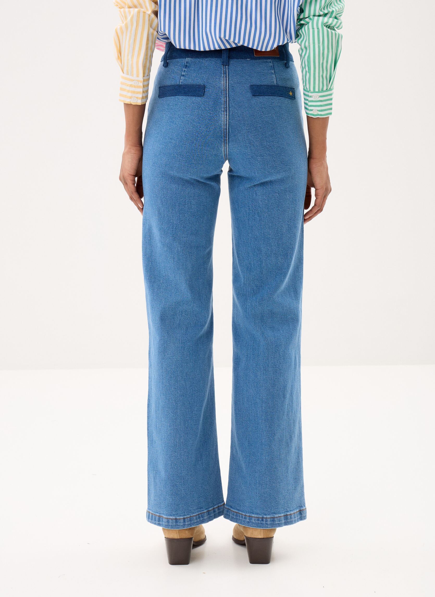 Flared jeans Sonnya dames blauw La Petite Etoile Flared jeans Sonnya dames blauw Stone