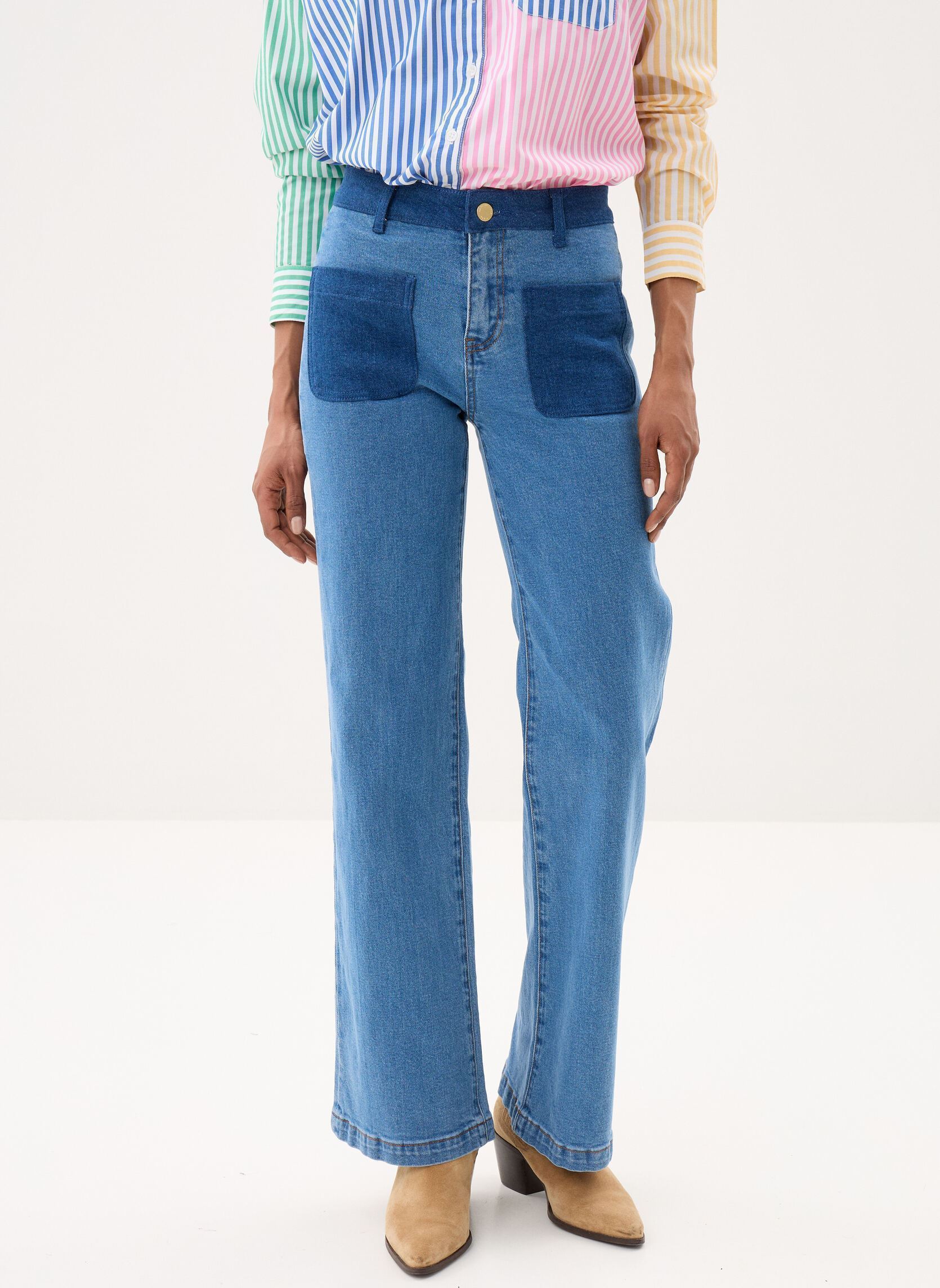 Flared jeans Sonnya dames blauw La Petite Etoile Flared jeans Sonnya dames blauw Stone
