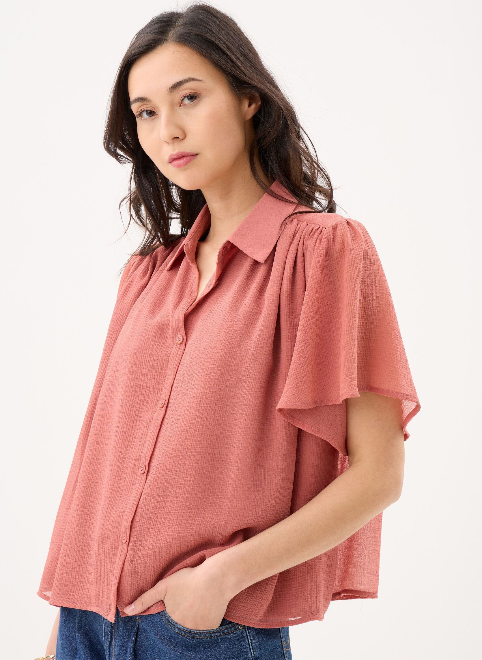 Kurzarm-Hemden Tobia damen orange La Petite Etoile Kurzarm-Hemden Tobia damen orange Rose
