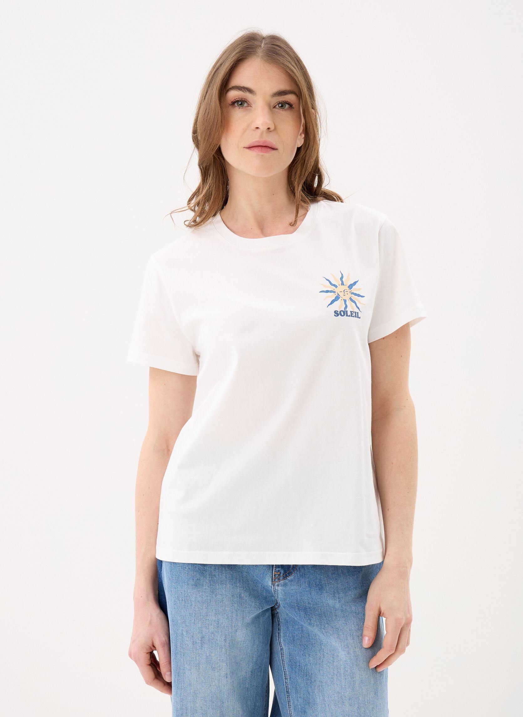 Tee-shirts manches courtes Tola femme blanc La Petite Etoile Tee-shirts manches courtes Tola femme blanc Ecru