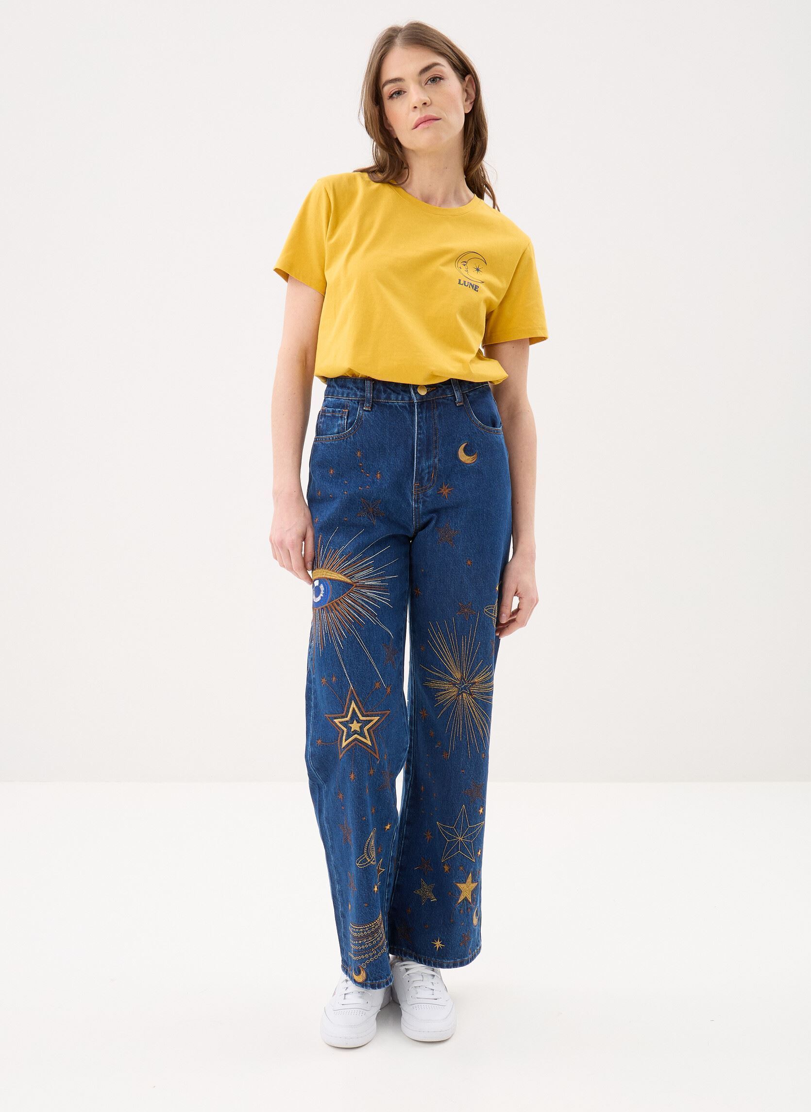 Tee-shirts manches courtes Toon femme jaune La Petite Etoile Tee-shirts manches courtes Toon femme jaune Ocre