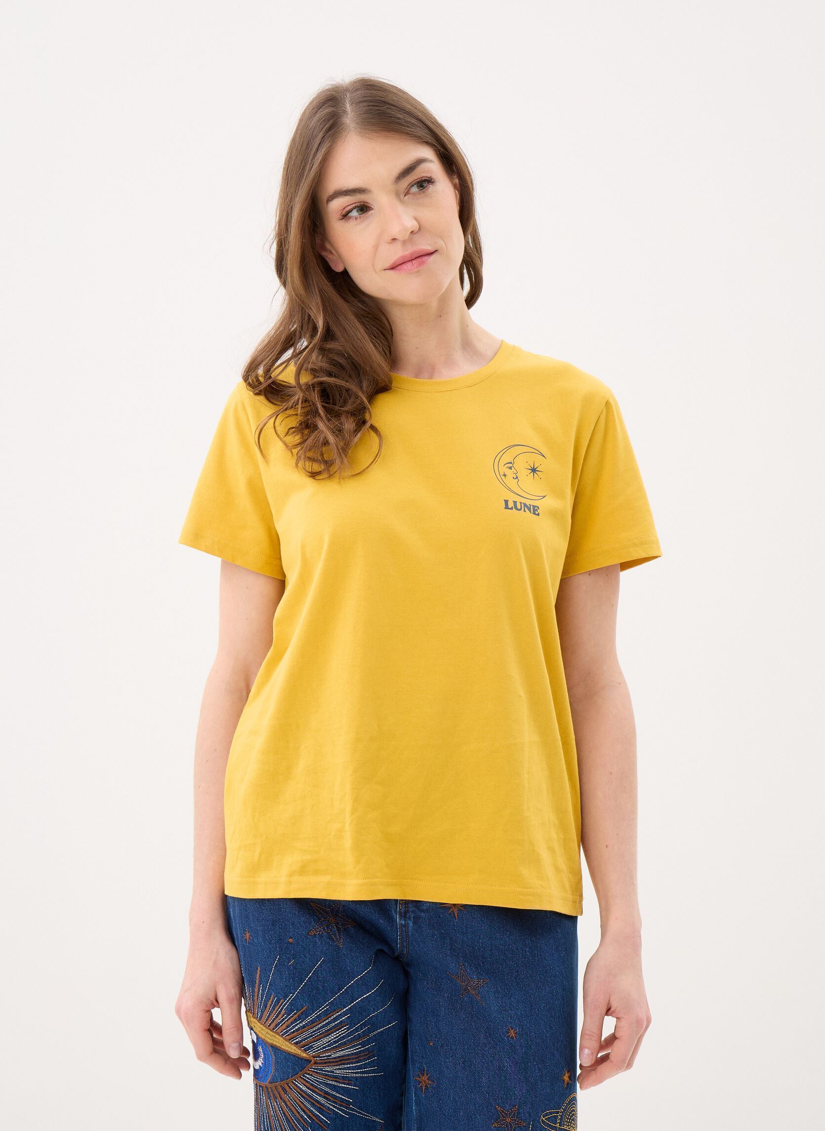Tee-shirts manches courtes Toon femme jaune La Petite Etoile Tee-shirts manches courtes Toon femme jaune Ocre