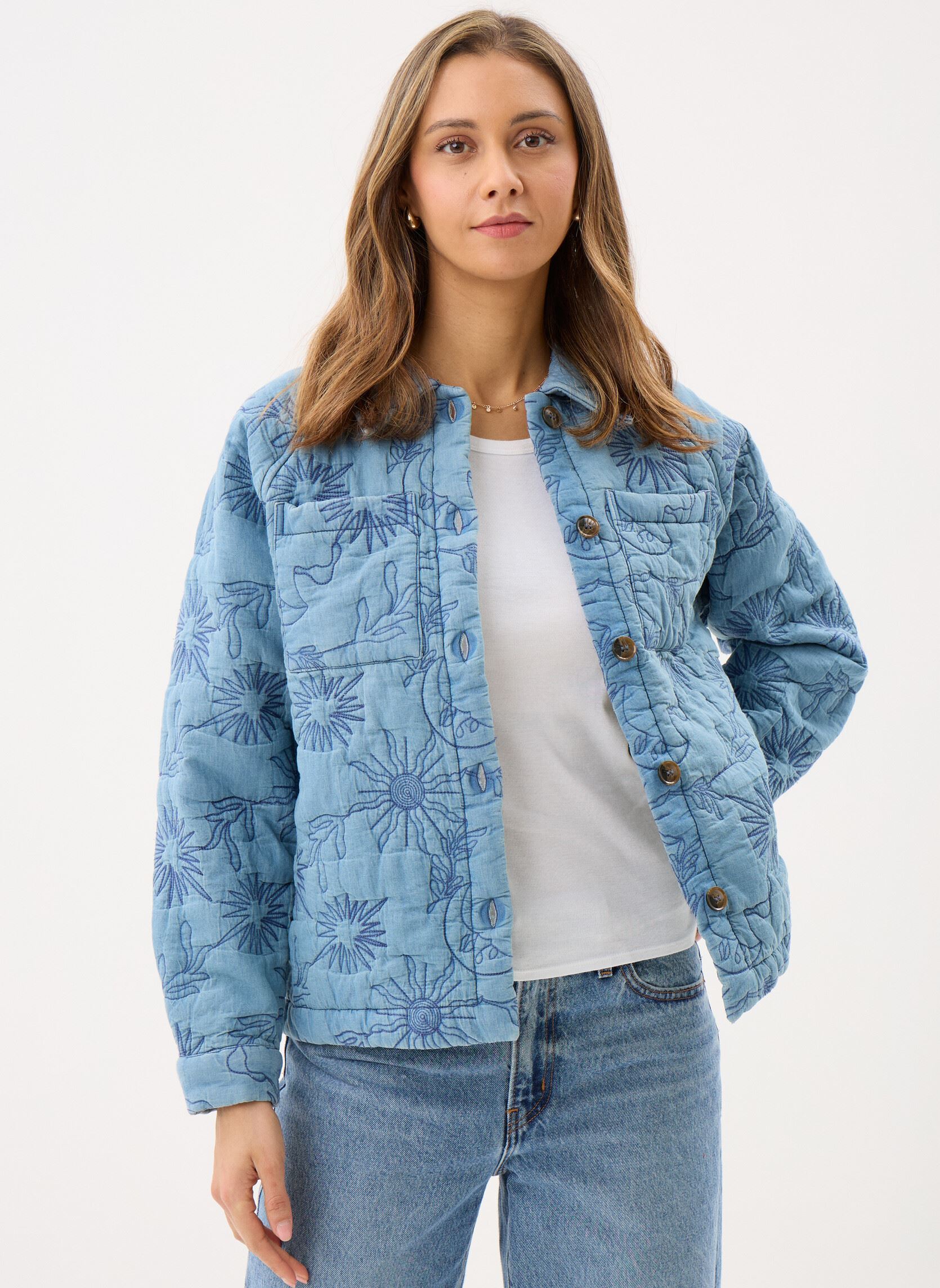 Jacken Vanda damen blau La Petite Etoile Jacken Vanda damen blau DOUBLE WASH