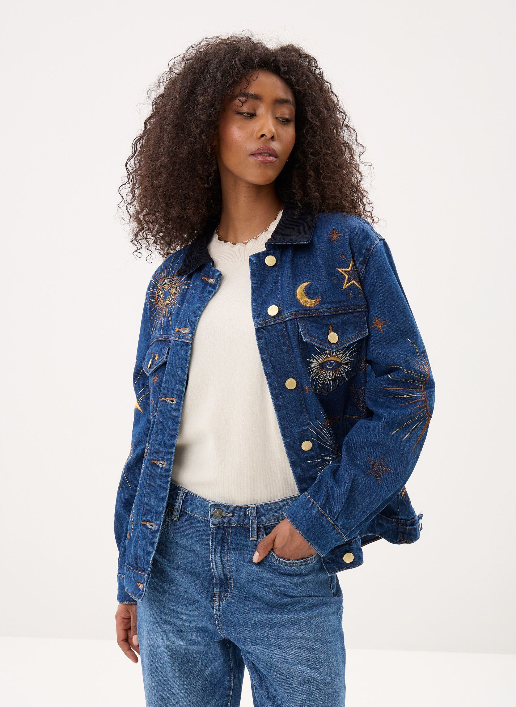 Jeansjacken Vinae damen blau La Petite Etoile Jeansjacken Vinae damen blau Wash