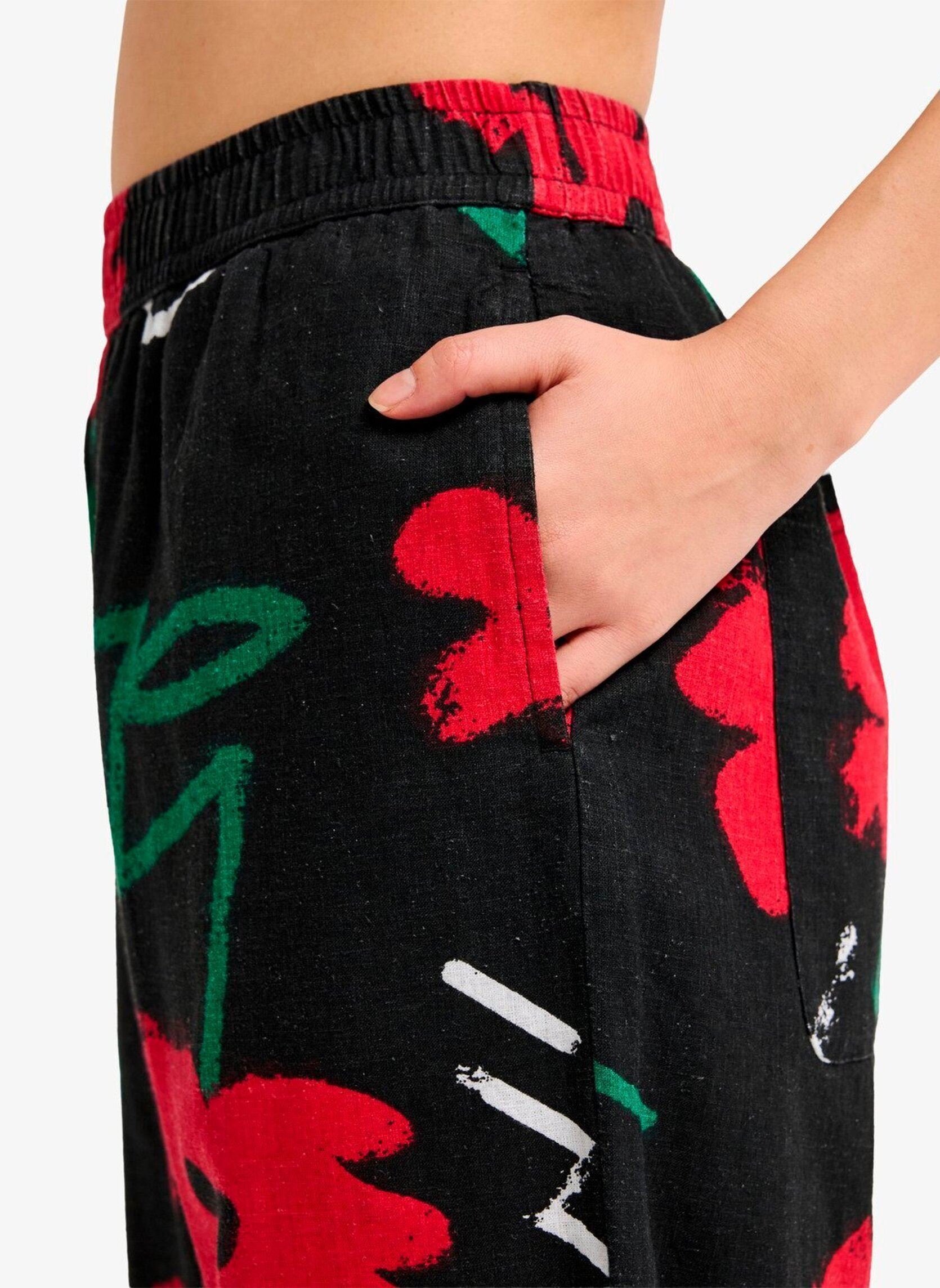 Rechte broeken Lomas Woven Pant Hemp dames zwart Quiksilver Rechte broeken Lomas Woven Pant Hemp dames zwart Black Street Floral 64
