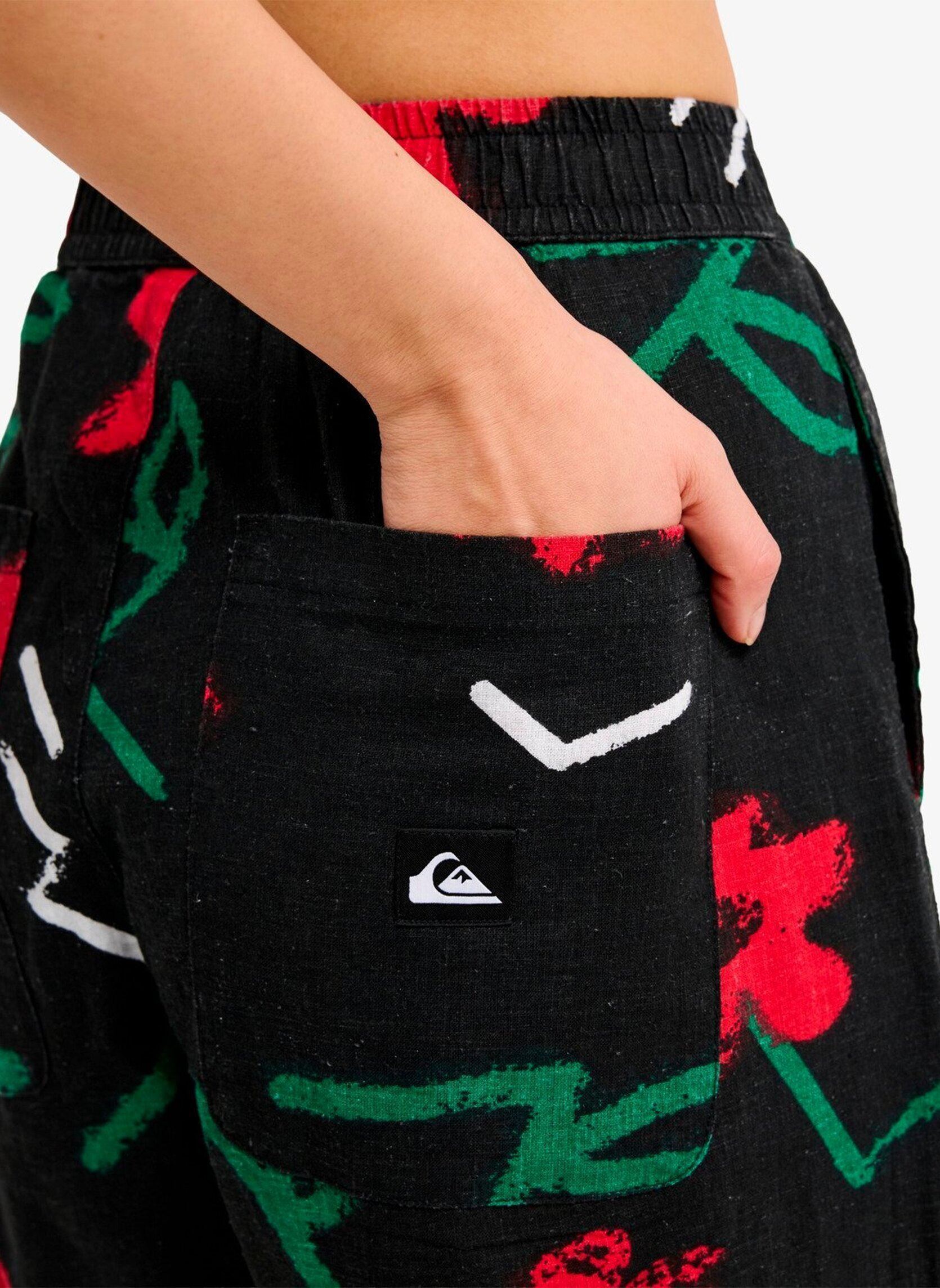 Rechte broeken Lomas Woven Pant Hemp dames zwart Quiksilver Rechte broeken Lomas Woven Pant Hemp dames zwart Black Street Floral 64