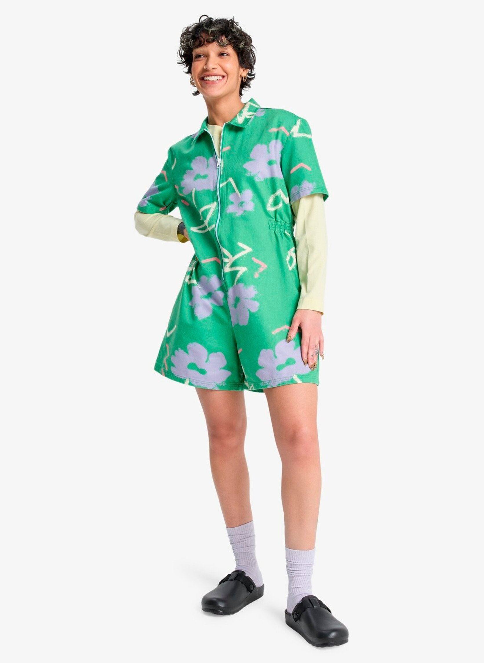 Kurze Jumpsuits Craig Romper damen grün Quiksilver Kurze Jumpsuits Craig Romper damen grün Leprechaun Street Floral 64