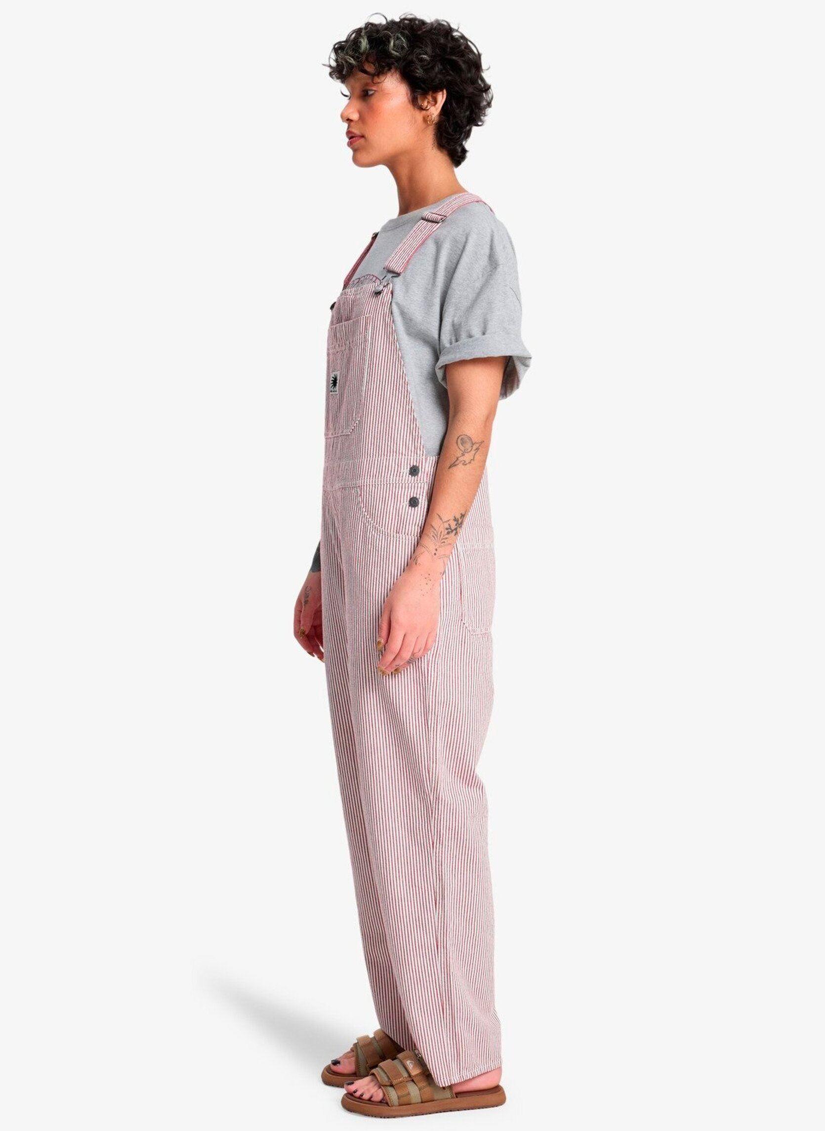 Overalls Angua Stripes Dungaree dames rood Quiksilver Overalls Angua Stripes Dungaree dames rood Burnt Russet Stripe