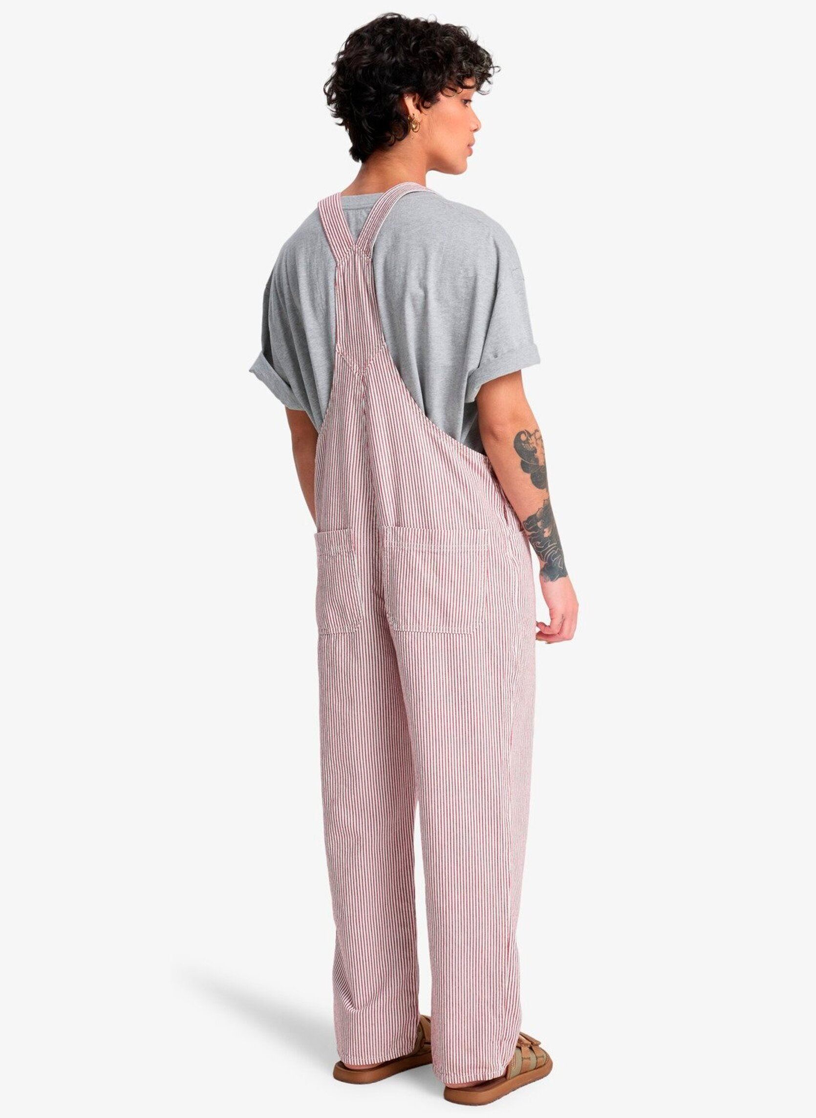 Overalls Angua Stripes Dungaree dames rood Quiksilver Overalls Angua Stripes Dungaree dames rood Burnt Russet Stripe