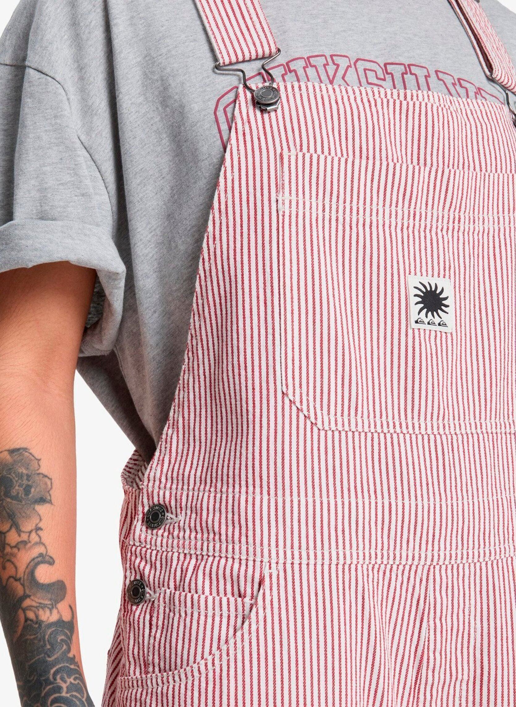 Overalls Angua Stripes Dungaree dames rood Quiksilver Overalls Angua Stripes Dungaree dames rood Burnt Russet Stripe