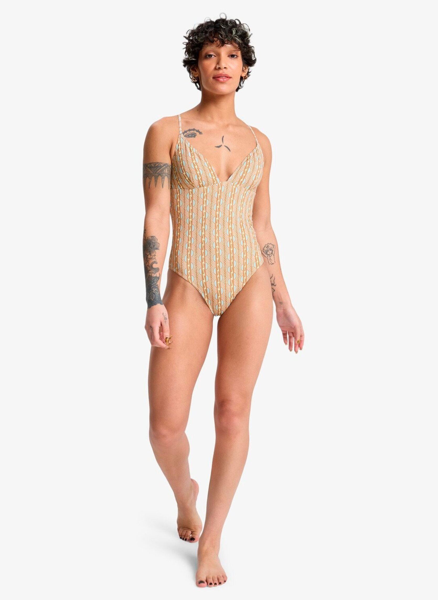 Badpak Aiton One Piece dames beige Quiksilver Badpak Aiton One Piece dames beige Bone White Horizon Women 32X32