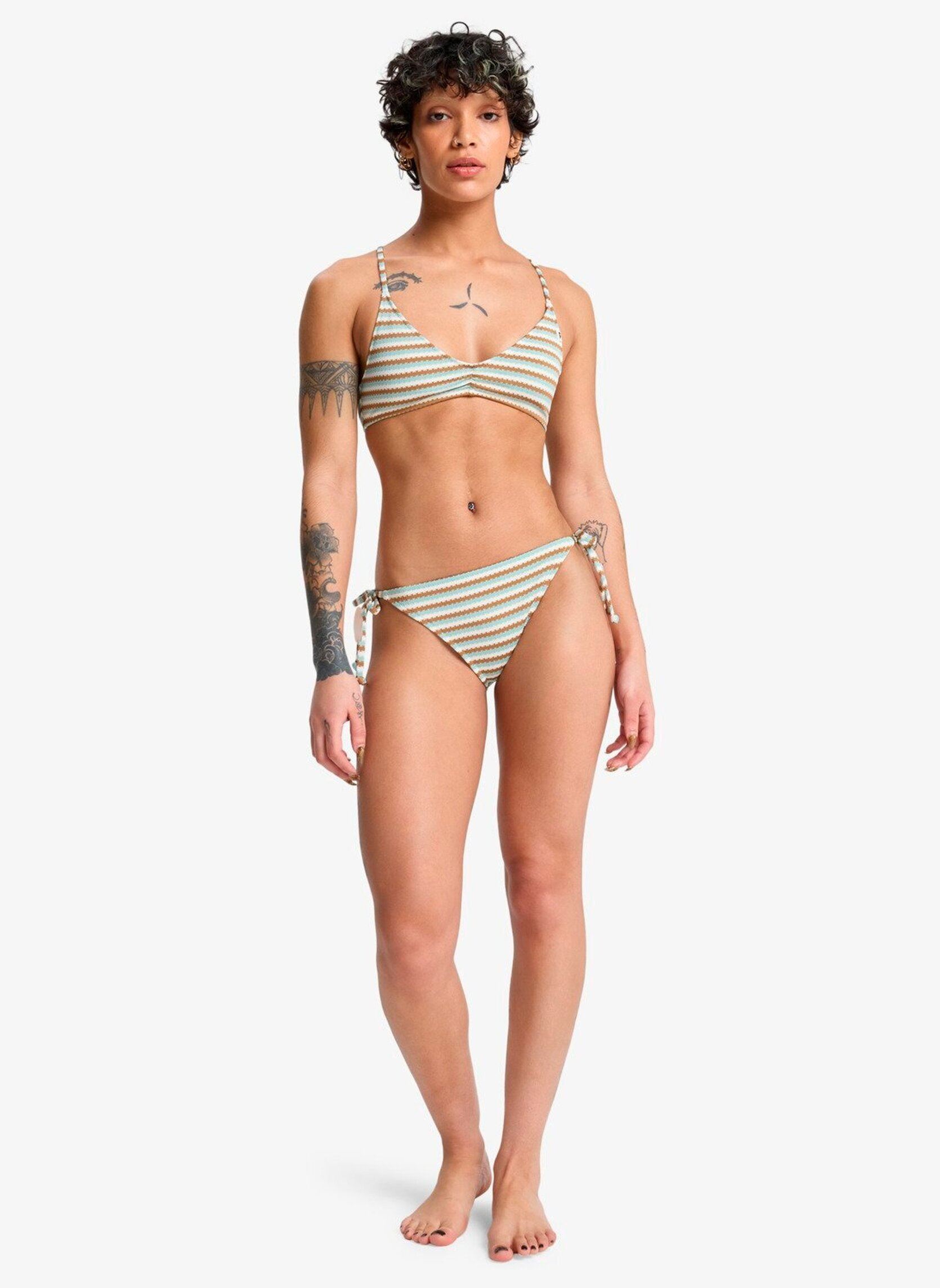 Hauts de maillot triangle Clickity Clack Top femme multicolore Quiksilver Hauts de maillot triangle Clickity Clack Top femme multicolore Tobacco Clickity Stripe