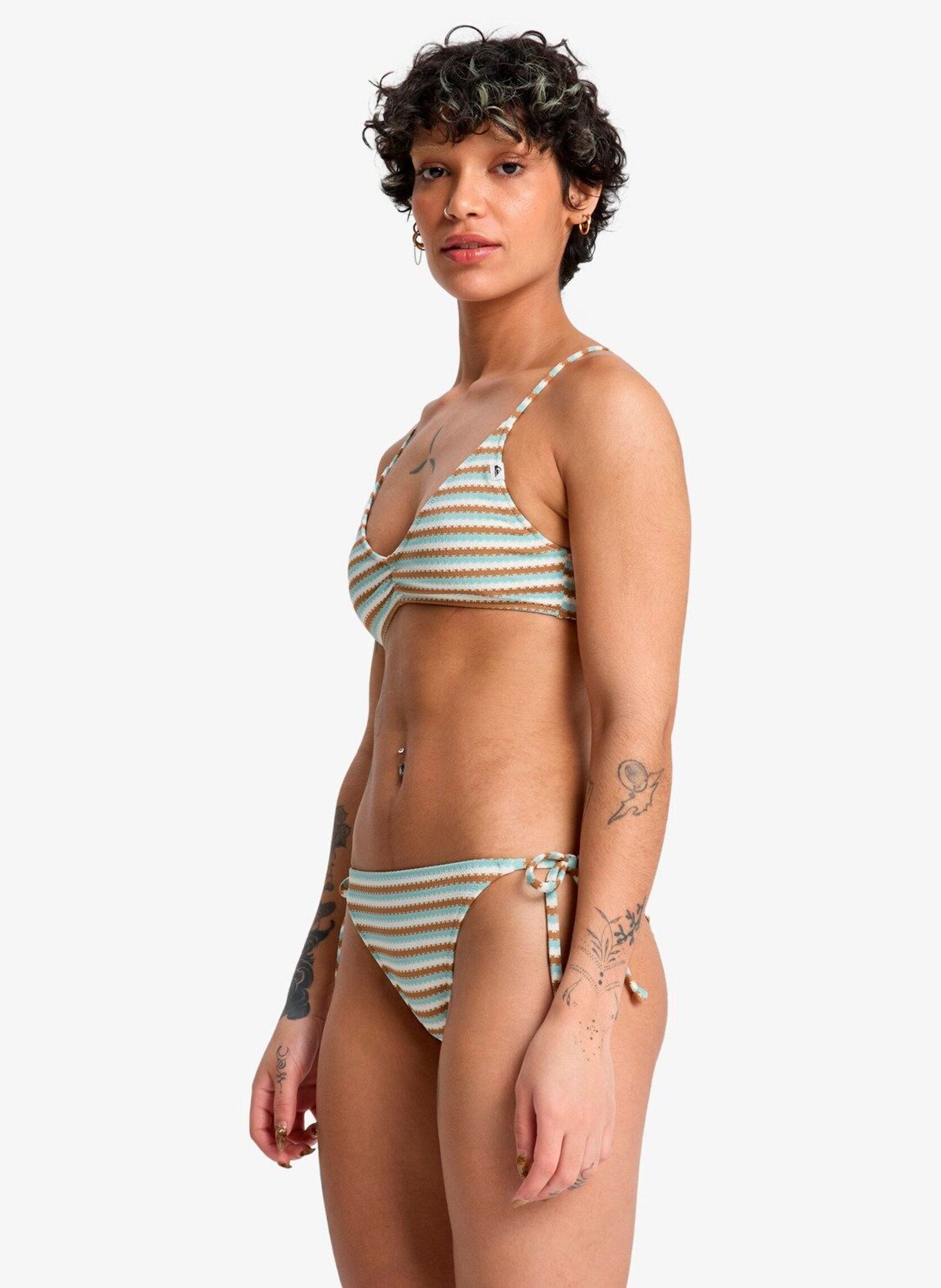 Hauts de maillot triangle Clickity Clack Top femme multicolore Quiksilver Hauts de maillot triangle Clickity Clack Top femme multicolore Tobacco Clickity Stripe