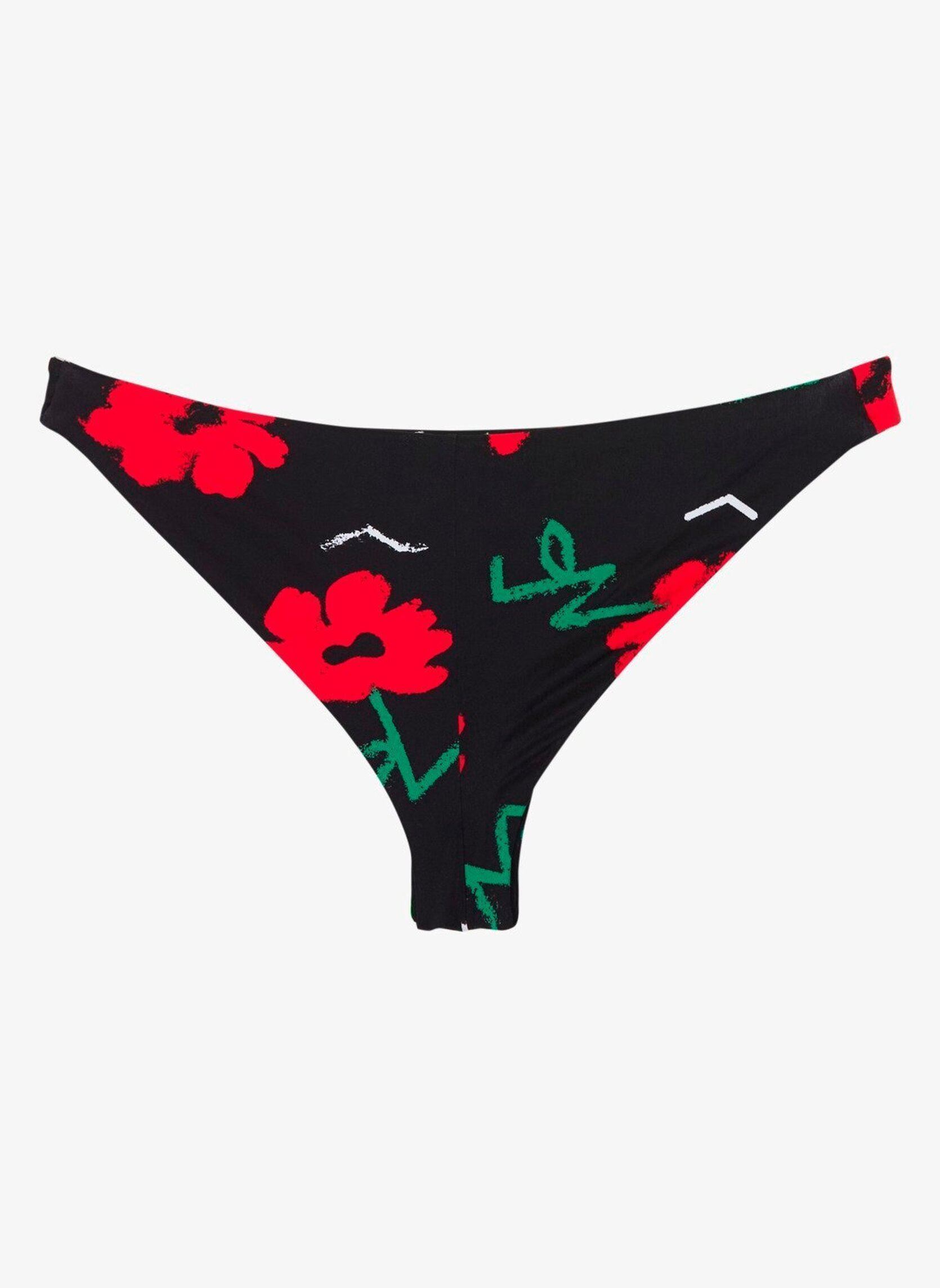 Tanga-Bikinihosen Viacha Bottom damen schwarz Quiksilver Tanga-Bikinihosen Viacha Bottom damen schwarz Black Street Floral 32