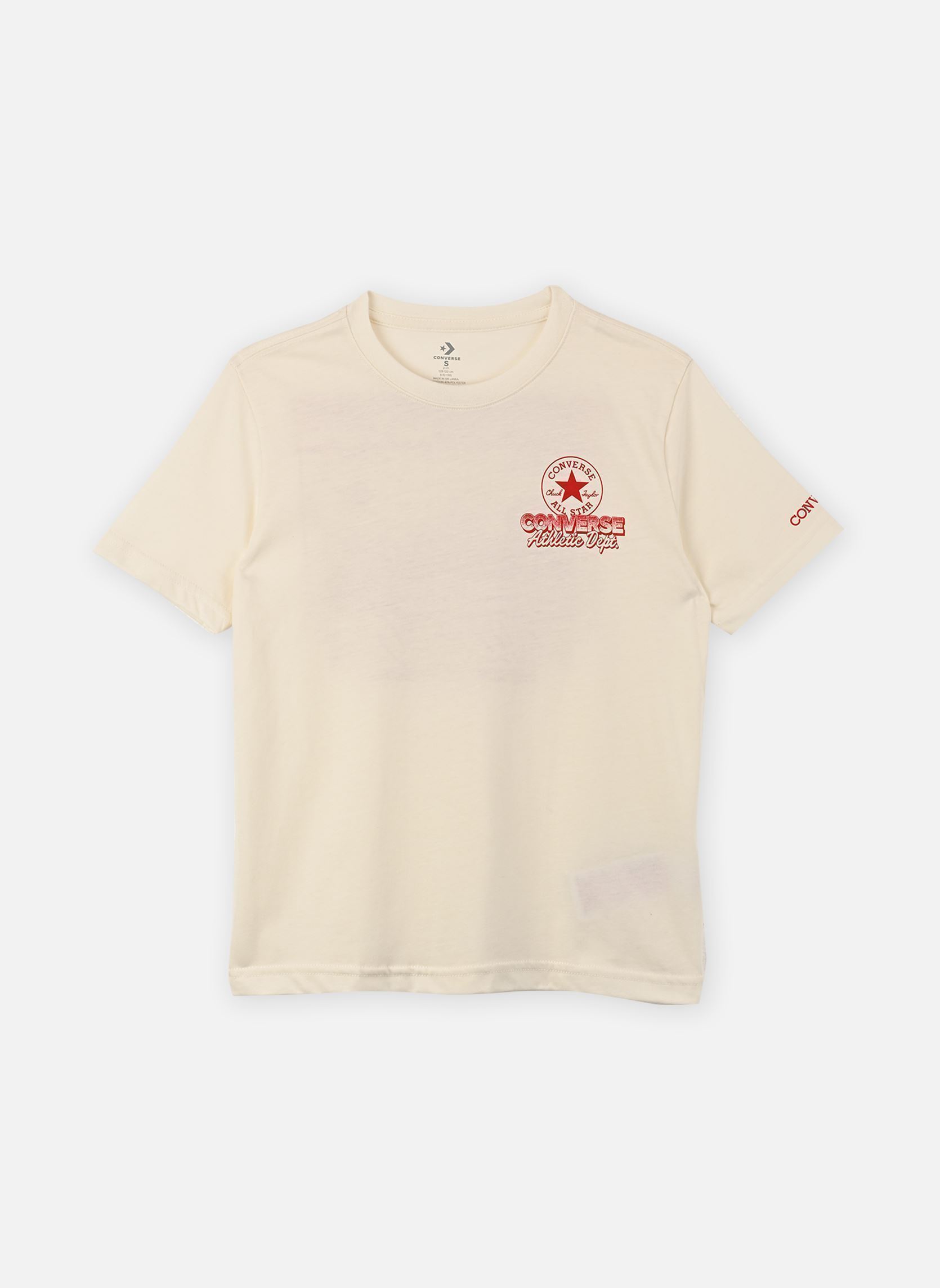 Kurzarm-T-Shirts Cnvb Frontback Retro Snkr Tee jungen weiß Converse Apparel Kurzarm-T-Shirts Cnvb Frontback Retro Snkr Tee jungen weiß EGRET/CONVERSE RED