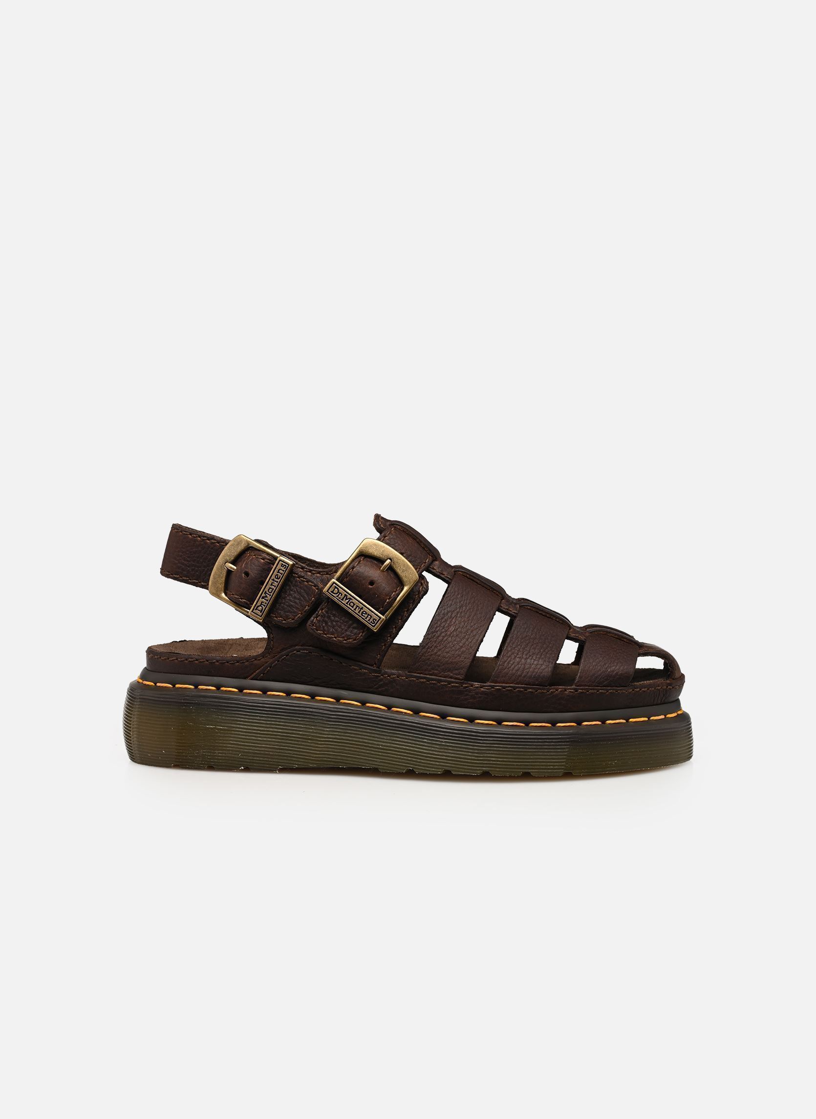 Sandalen met sleehak en plateau Wrenlie dames bruin Dr. Martens Sandalen met sleehak en plateau Wrenlie dames bruin DARK BROWN GRIZZLY