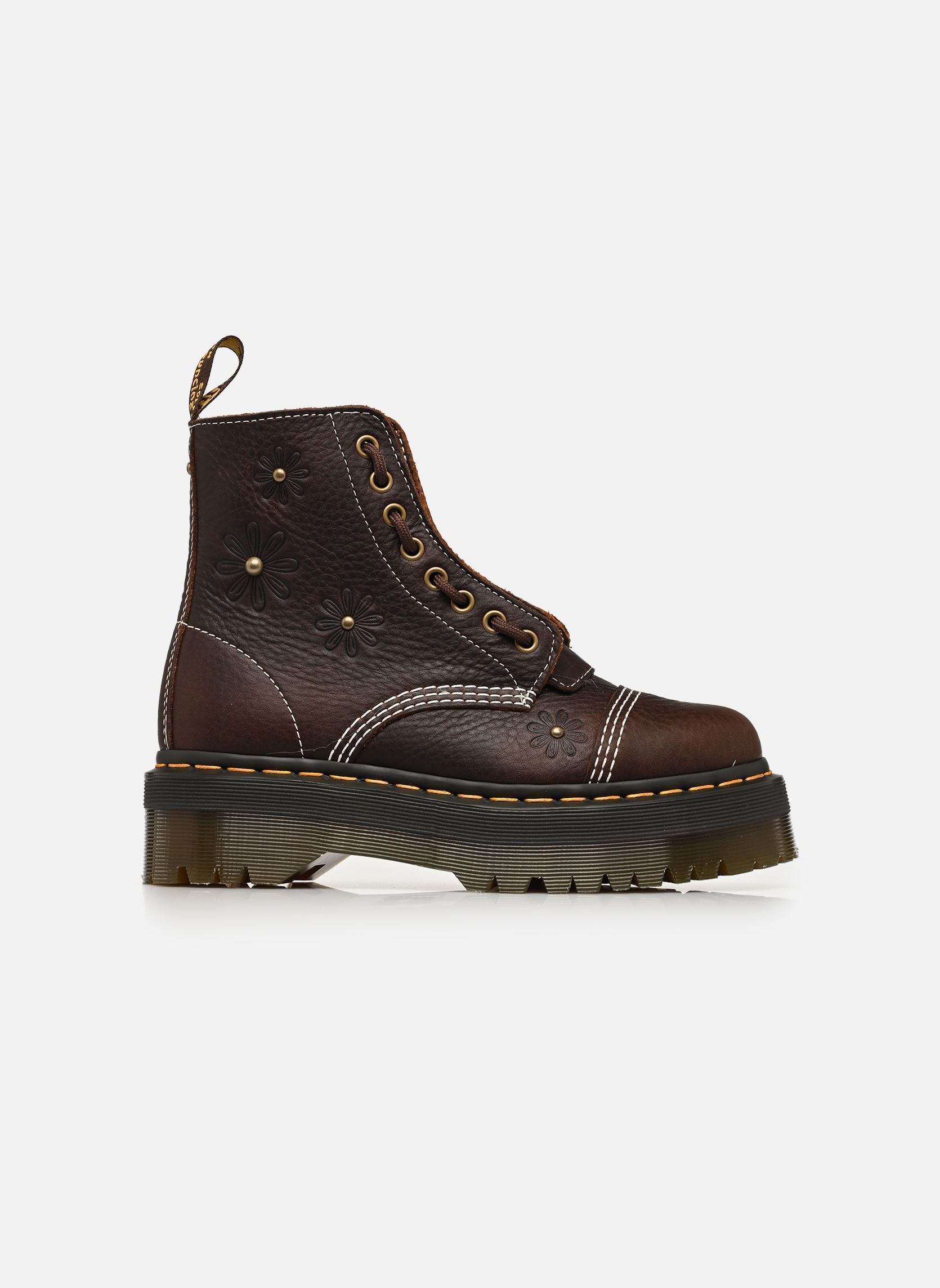 Bottines à lacets Sinclair Flower femme marron Dr. Martens Bottines à lacets Sinclair Flower femme marron DARK BROWN GRIZZLY