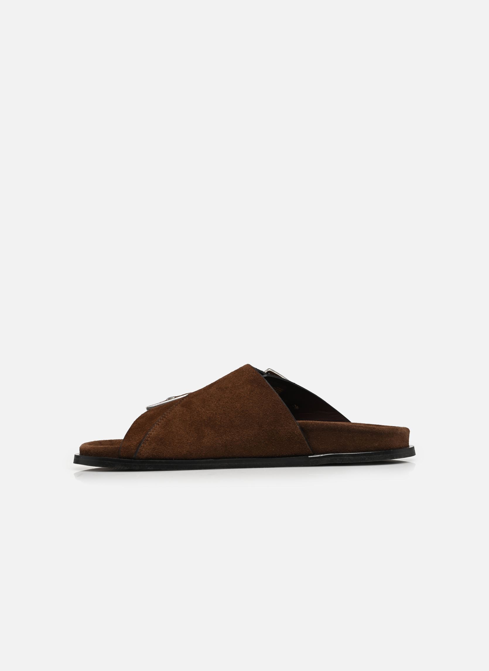 Platte sandalen Alba dames bruin Alohas Platte sandalen Alba dames bruin SUEDE BROWN LEATHER