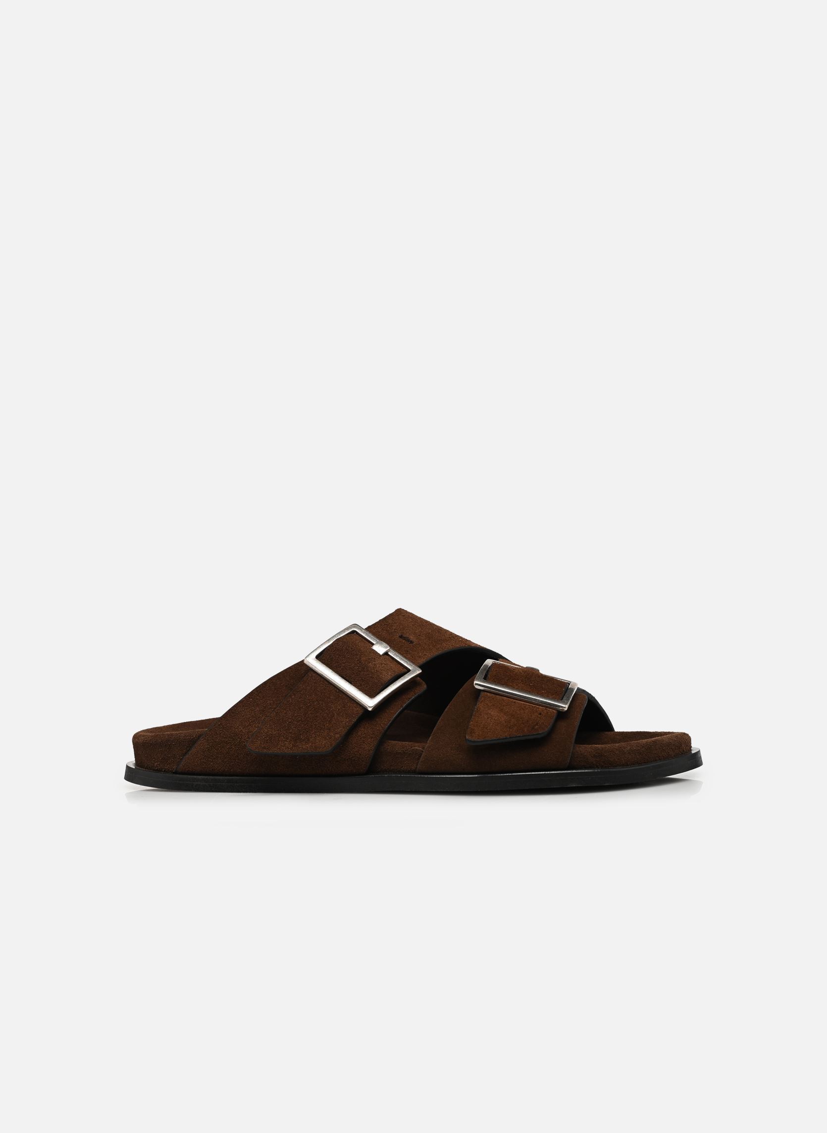 Platte sandalen Alba dames bruin Alohas Platte sandalen Alba dames bruin SUEDE BROWN LEATHER