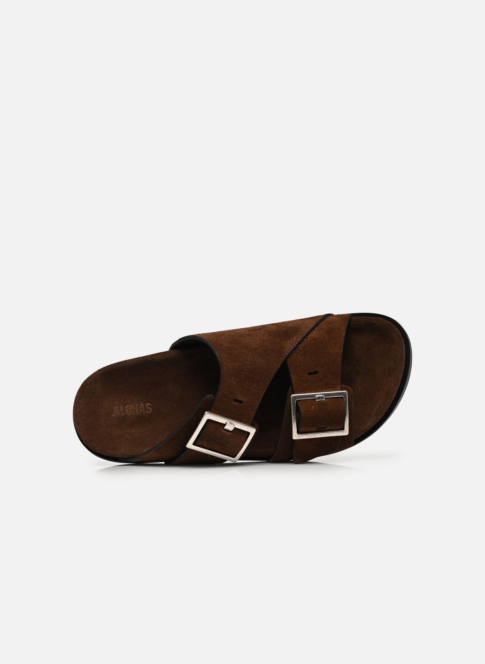 Platte sandalen Alba dames bruin Alohas Platte sandalen Alba dames bruin SUEDE BROWN LEATHER