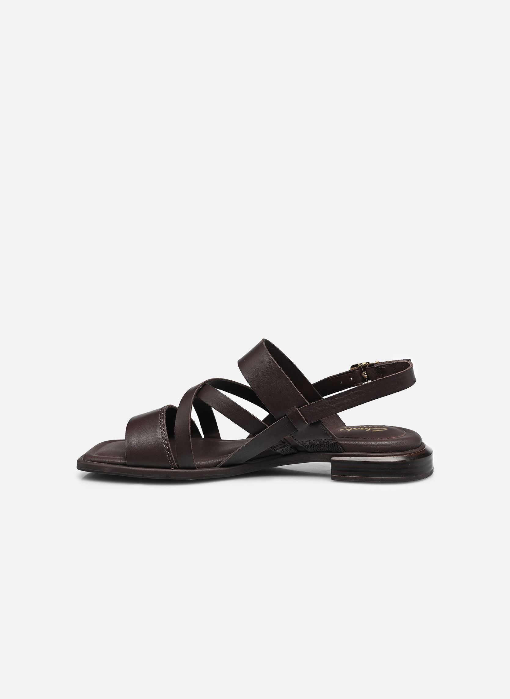 Flache Sandalen Ariany Strap damen braun Clarks Flache Sandalen Ariany Strap damen braun DARK BROWN LEA