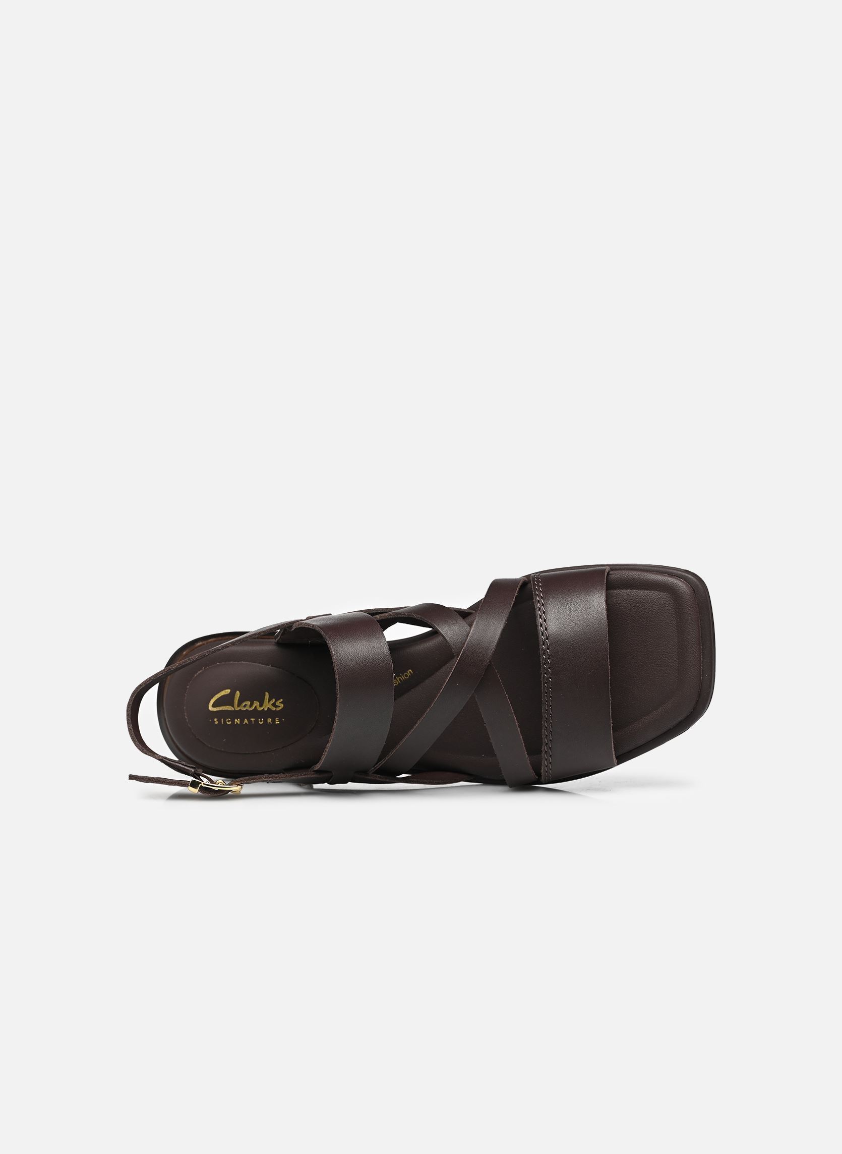 Flache Sandalen Ariany Strap damen braun Clarks Flache Sandalen Ariany Strap damen braun DARK BROWN LEA