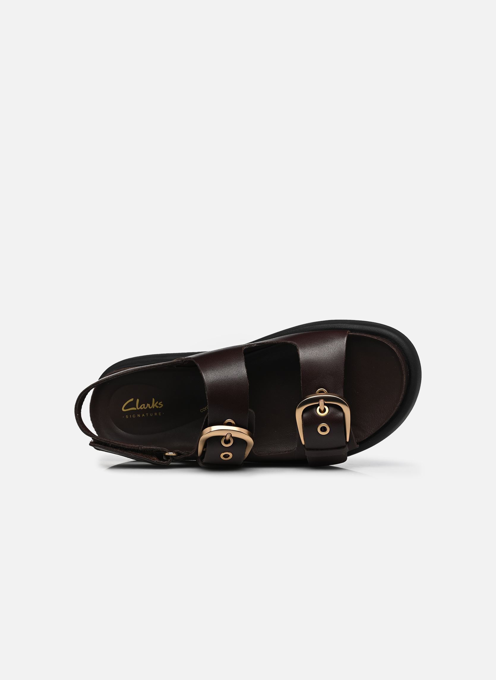 Sandales compensées et plateformes Aristella Bay femme marron Clarks Sandales compensées et plateformes Aristella Bay femme marron DARK BROWN LEA