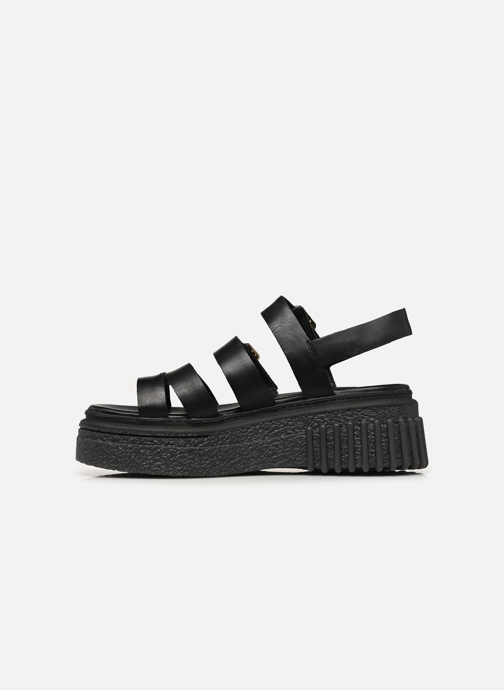 Sandales compensées et plateformes Evamar Strap femme noir Clarks Sandales compensées et plateformes Evamar Strap femme noir BLACK LEATHER