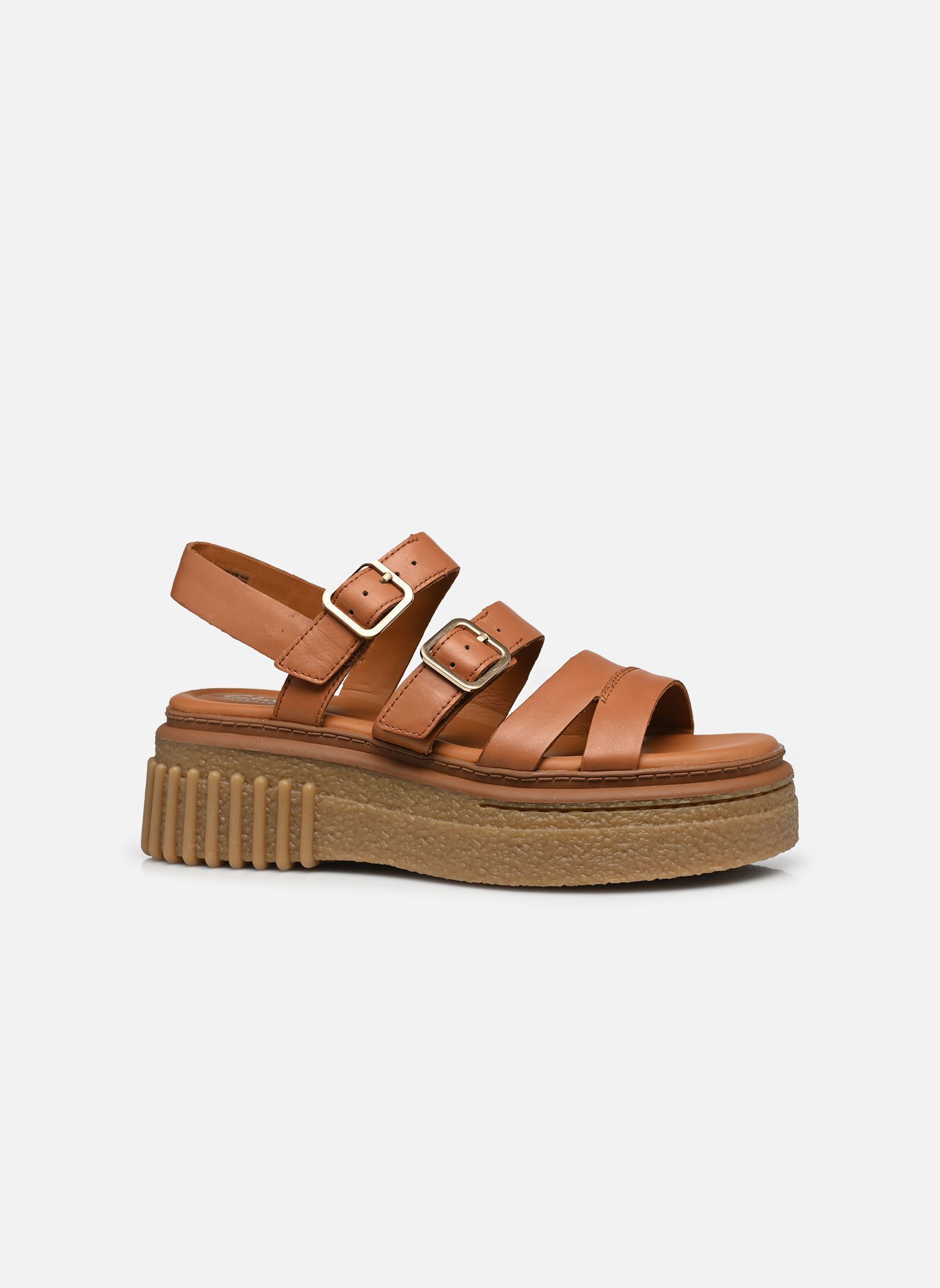 Sandales compensées et plateformes Evamar Strap femme marron Clarks Sandales compensées et plateformes Evamar Strap femme marron TAN LEATHER