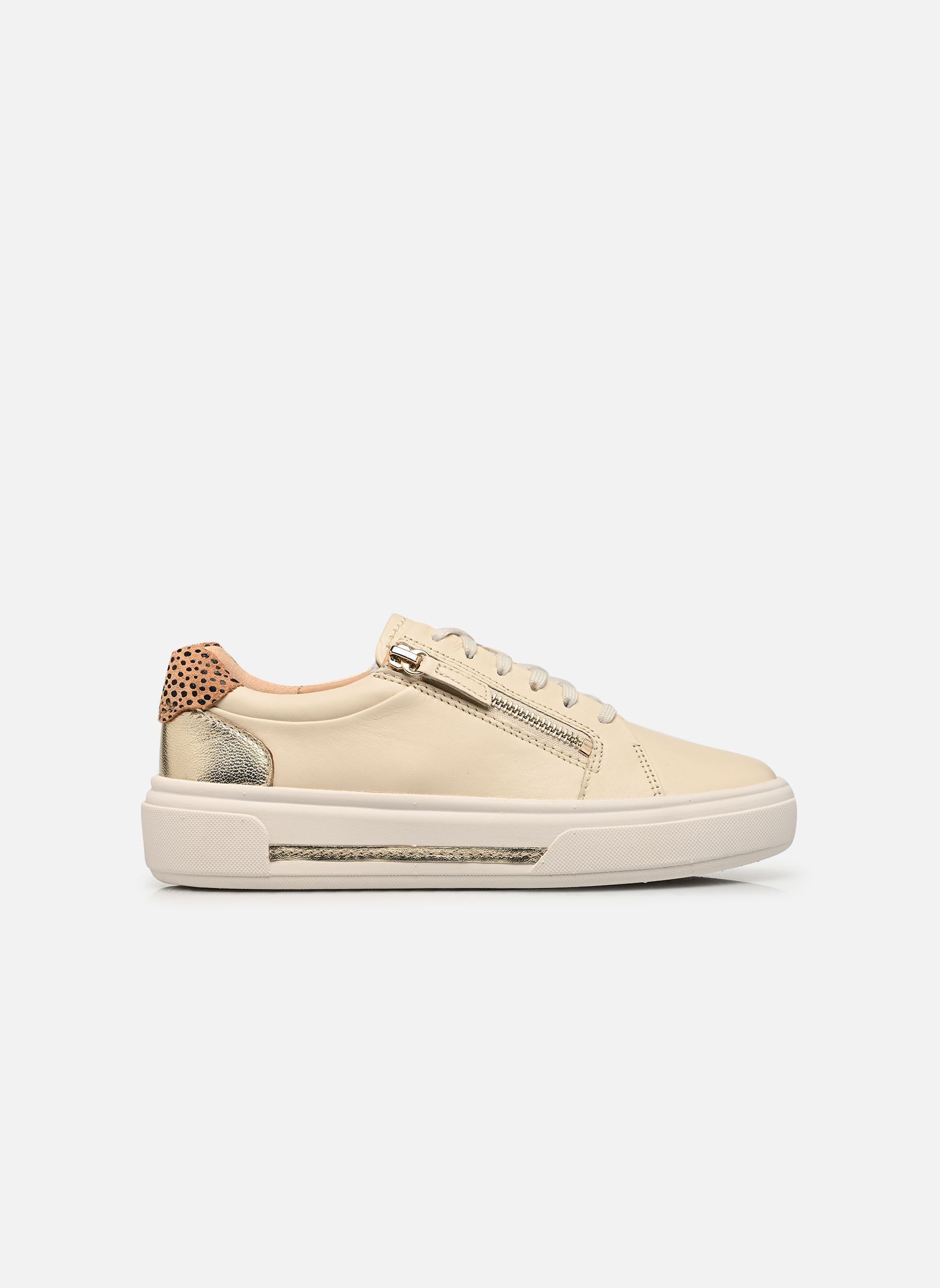 Baskets basses Hollyrose Zip femme beige Clarks Baskets basses Hollyrose Zip femme beige CREAM MULTI
