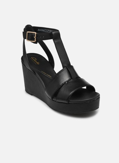 Clarks Sandalen met sleehak en plateau Sabina Hope dames zwart