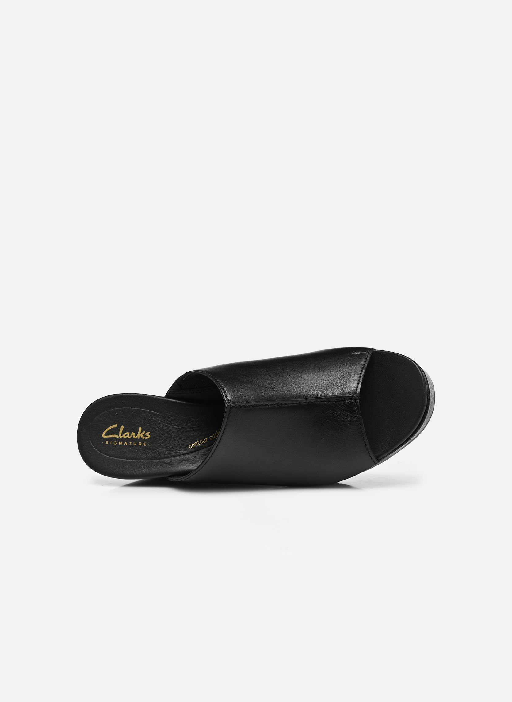 Sandalen met sleehak en plateau Sabina Mule dames zwart Clarks Sandalen met sleehak en plateau Sabina Mule dames zwart BLACK LEATHER