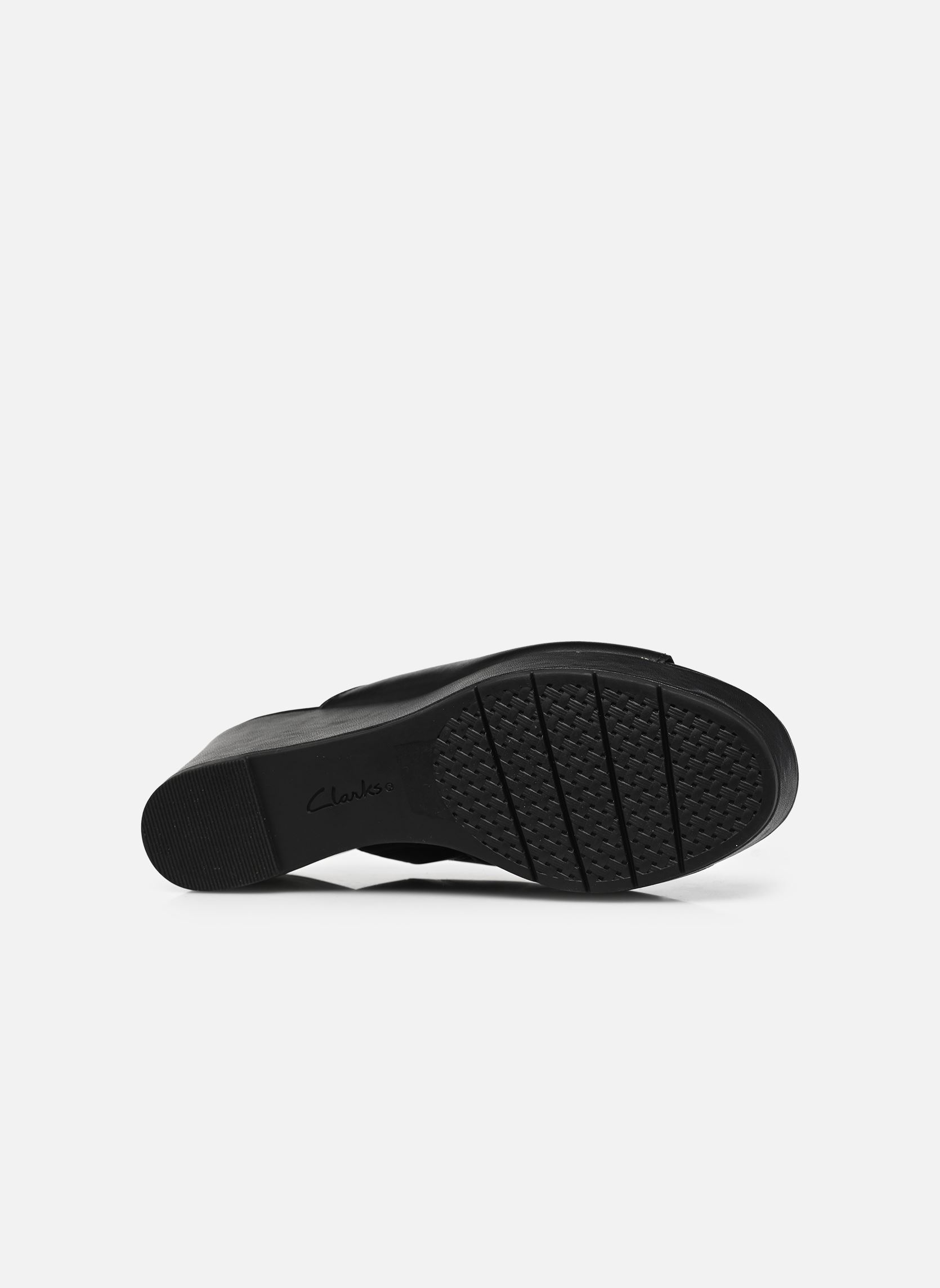 Sandalen met sleehak en plateau Sabina Mule dames zwart Clarks Sandalen met sleehak en plateau Sabina Mule dames zwart BLACK LEATHER