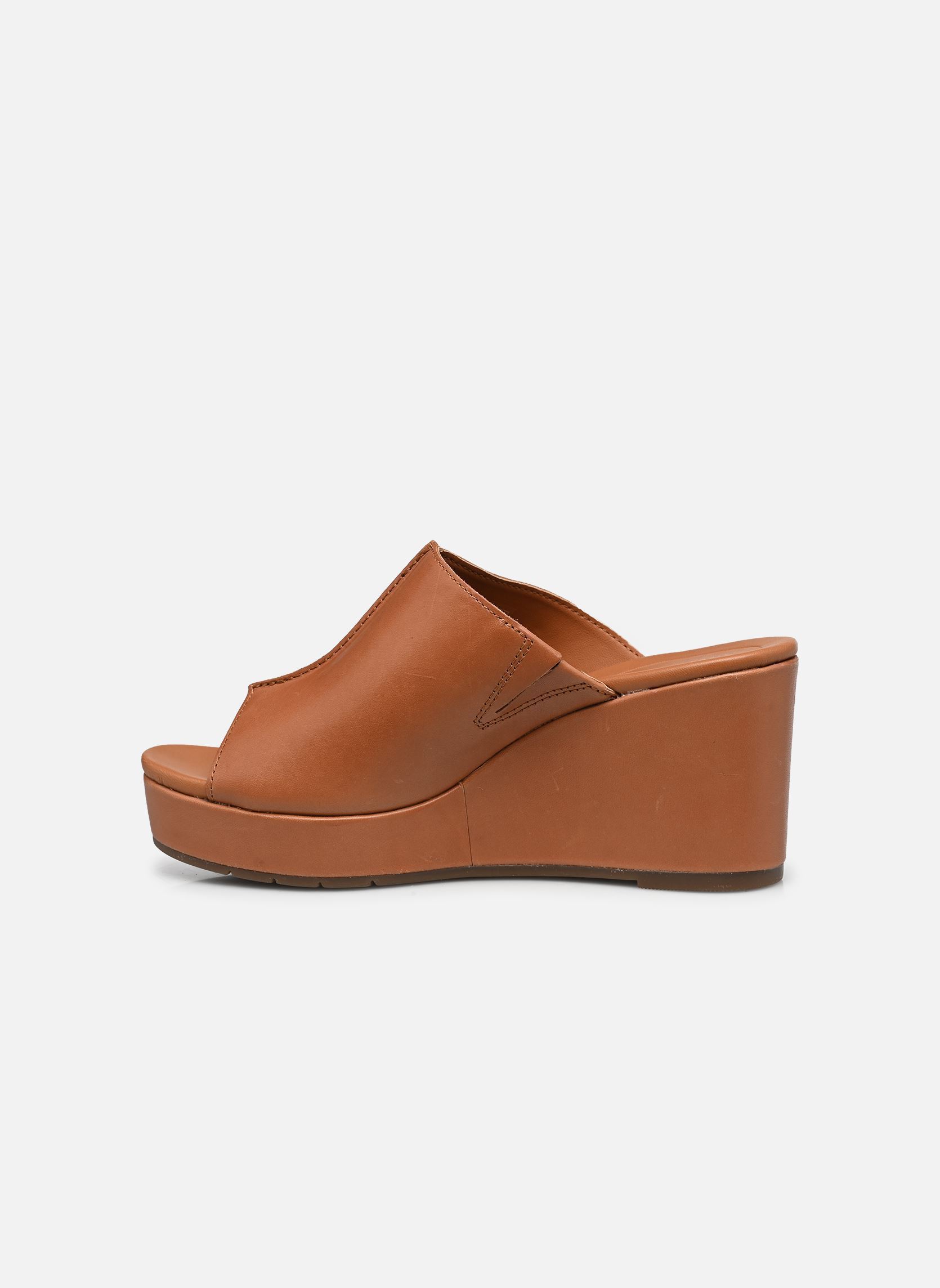 Sandali con zeppa e plateau Sabina Mule donna marrone Clarks Sandali con zeppa e plateau Sabina Mule donna marrone TAN LEATHER